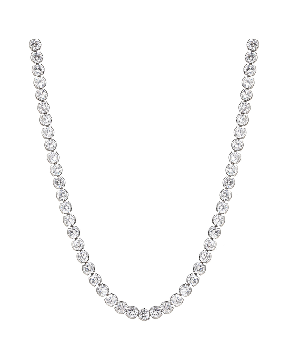 Collar de tenis 2.5mm con circonia blanca 40+5cm en rodizado