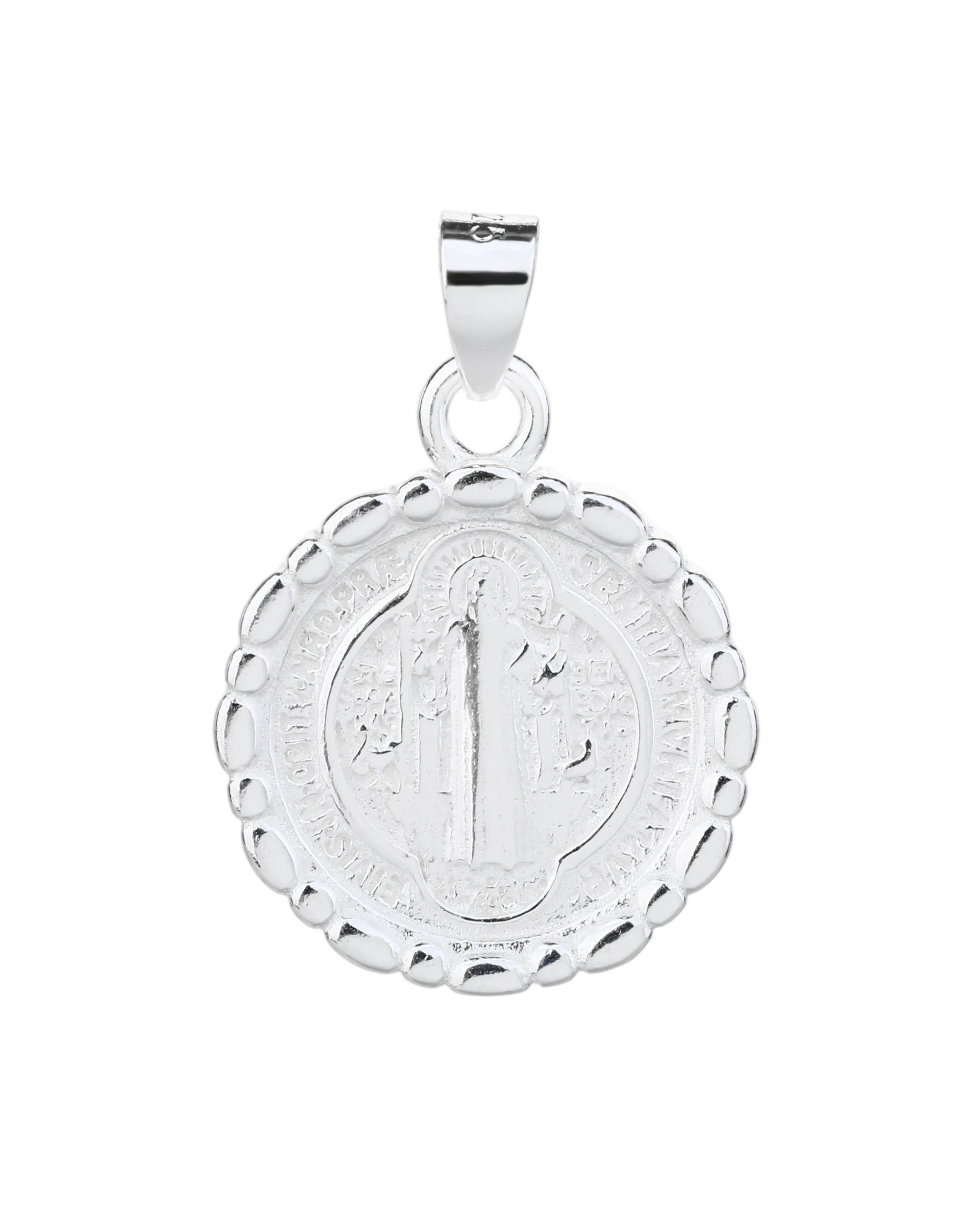 Medalla de San Benito lisa en plateado