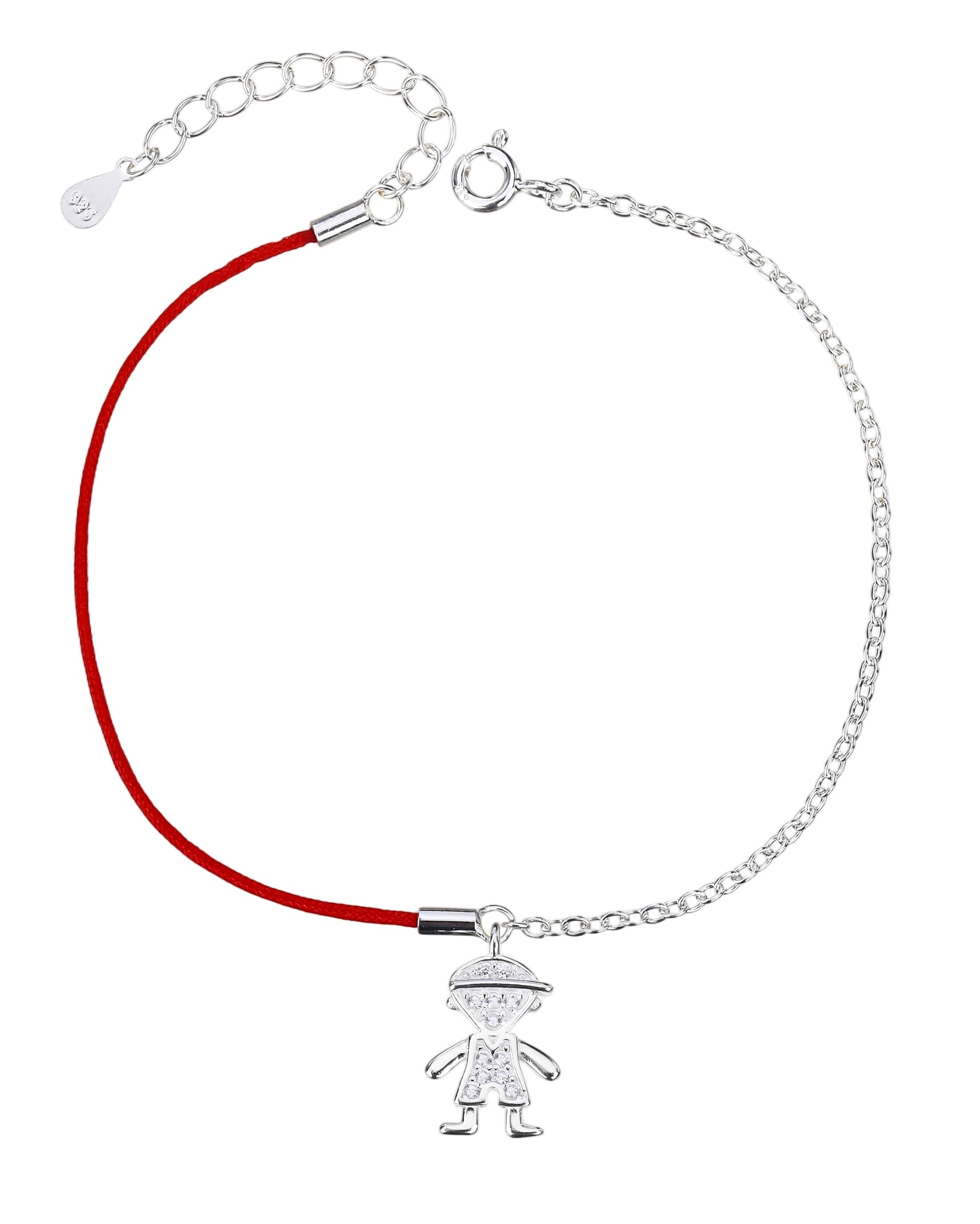 Pulsera sencilla de nii±o con hilo 17+3cm en plateado