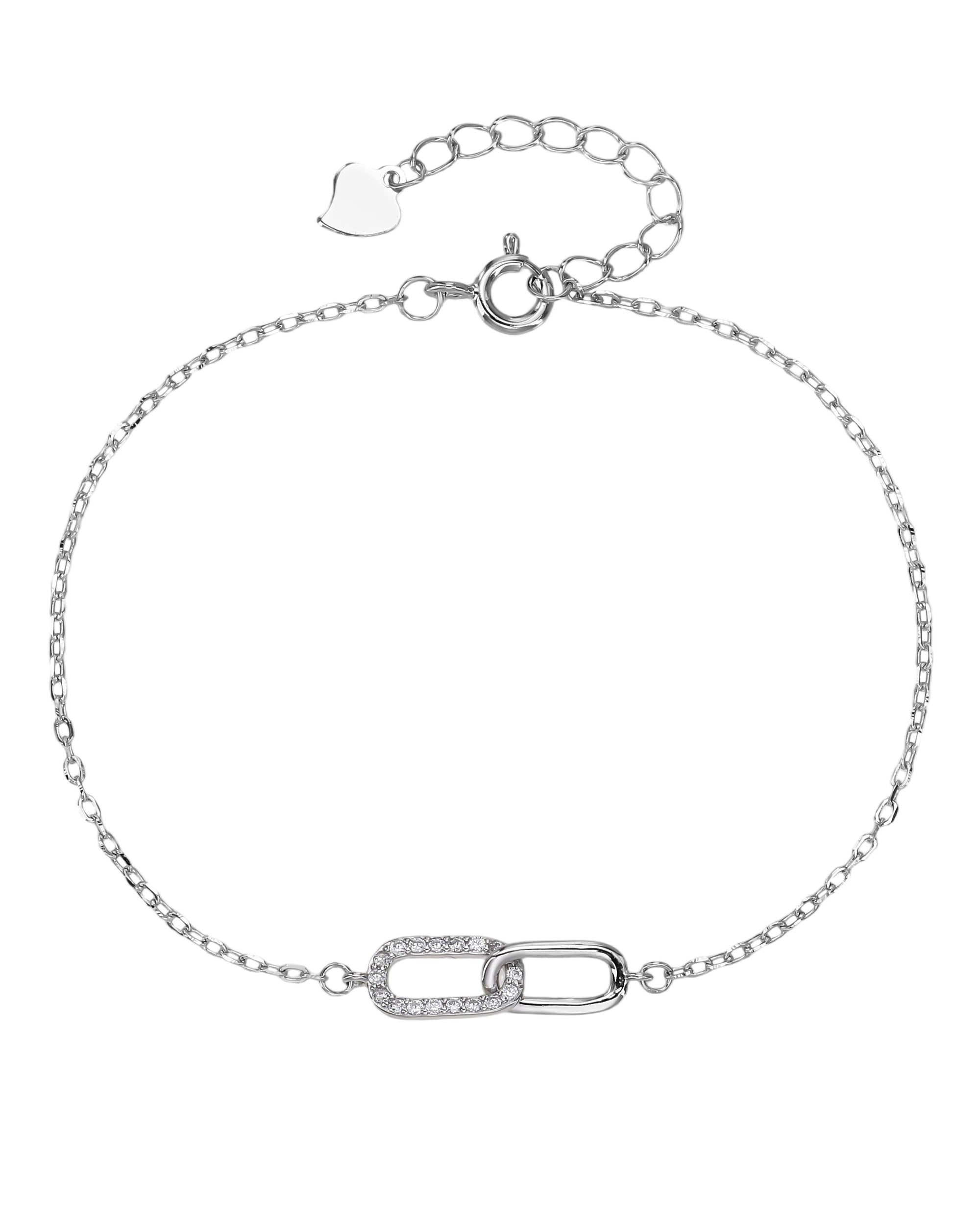 Pulsera sencilla de eslabones encontrados con circonia en rodizado
