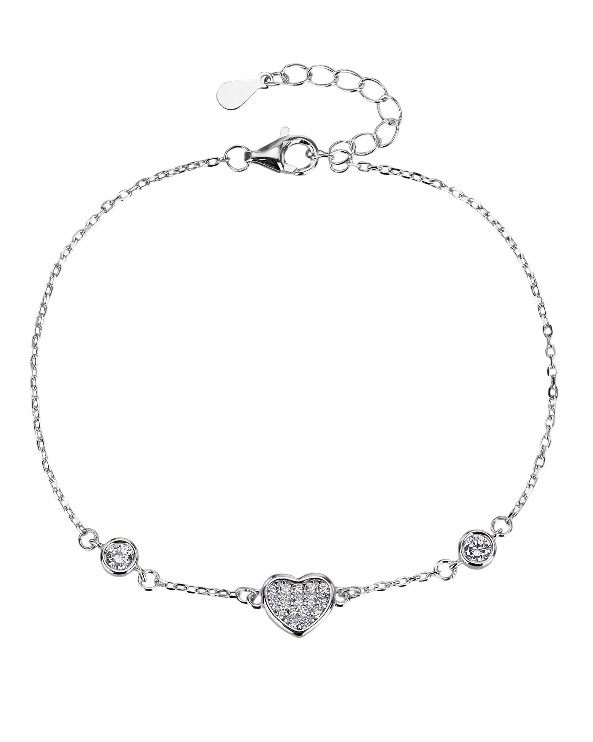 Pulsera sencilla de corazon y circonias bicelados en rodizado