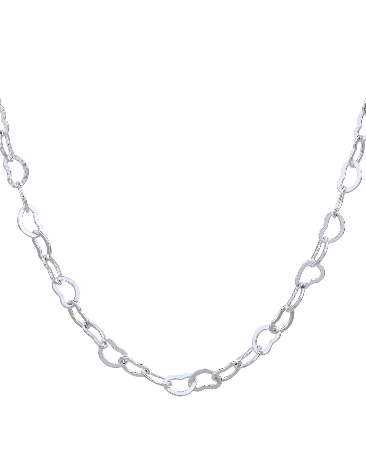 Cadena de corazones de 45+5cm en plateado