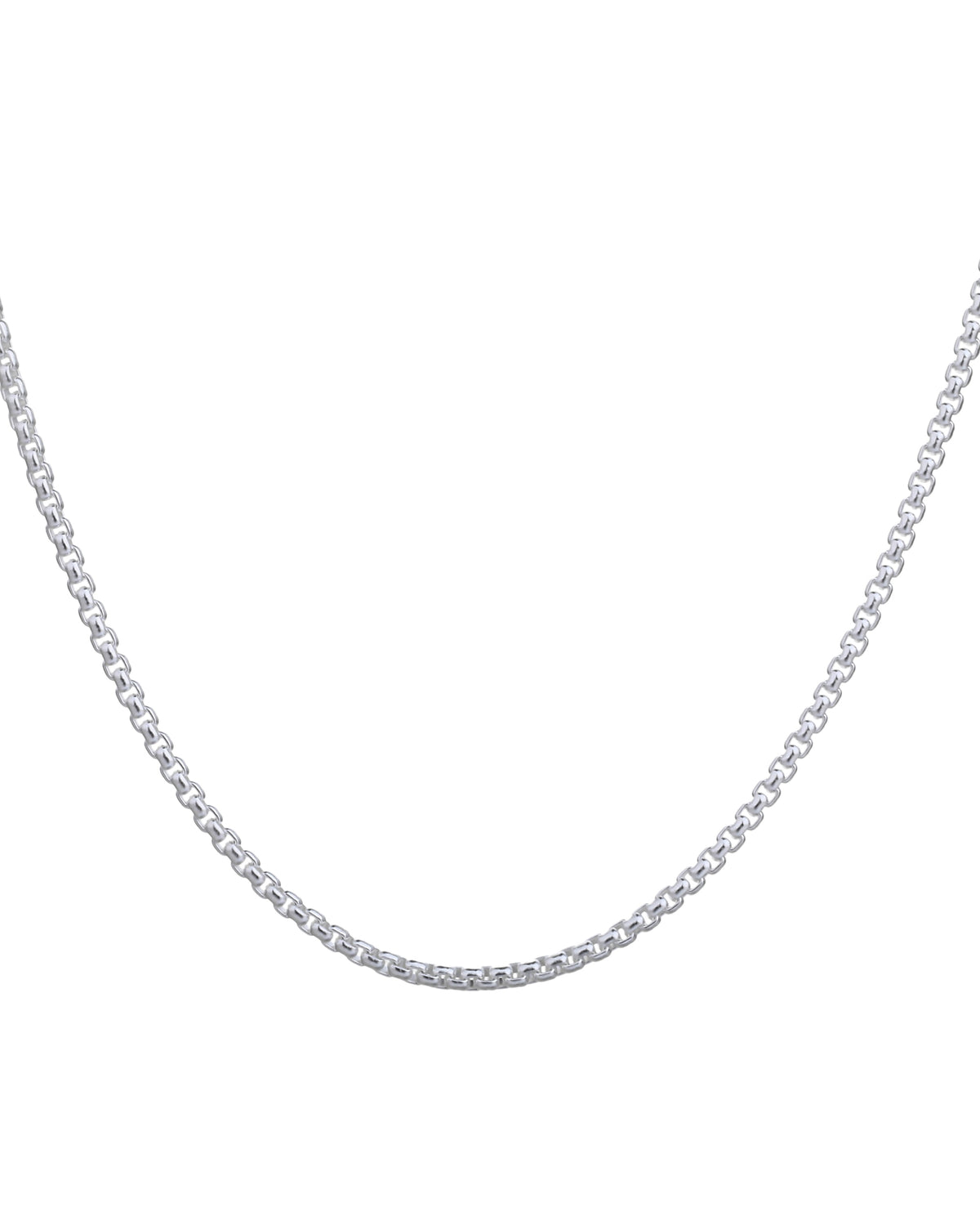 Cadena estilo veneciana redonda de 45+5cm en plateado