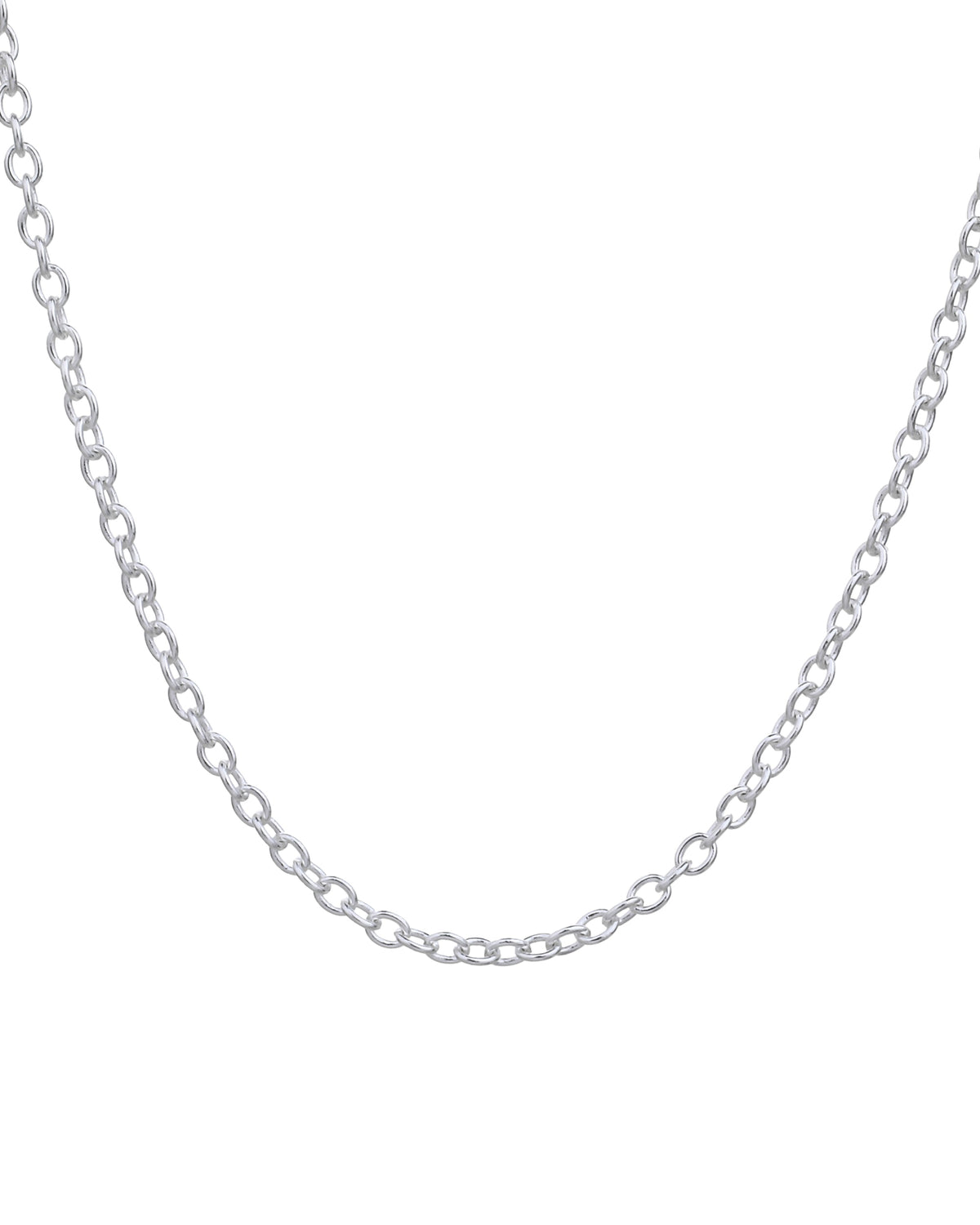 Cadena de eslabon oval de 45+5cm en plateado