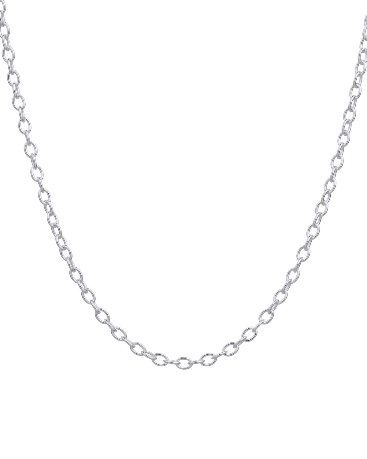 Cadena de eslabon oval de 45+5cm en plateado