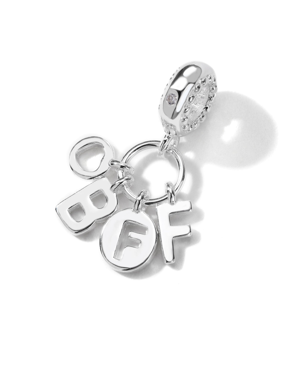 Charm colgante de Best Friends con circonia en plateado
