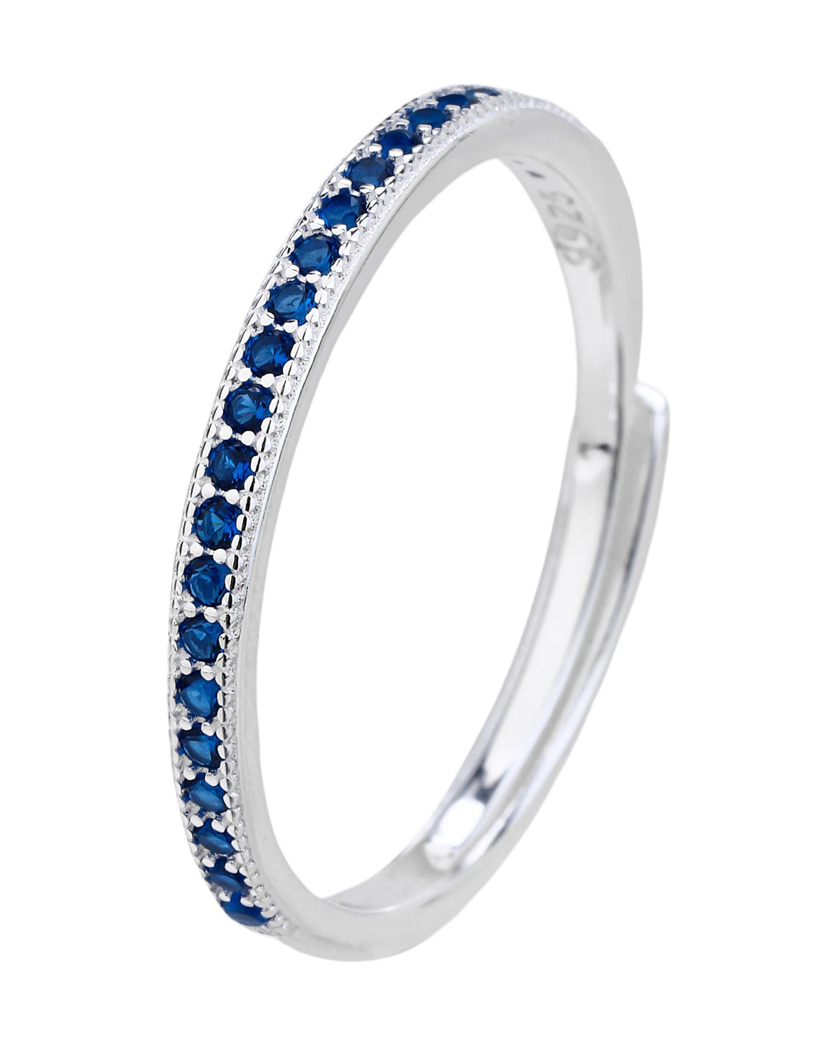 Anillo ajustable con circonias en plateado