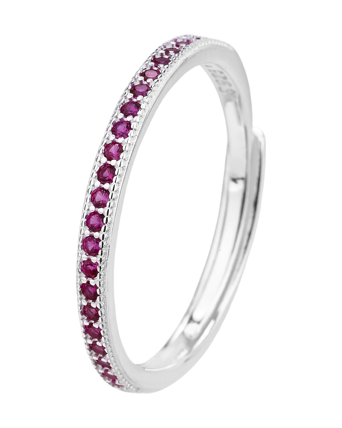 Anillo ajustable con circonias en plateado