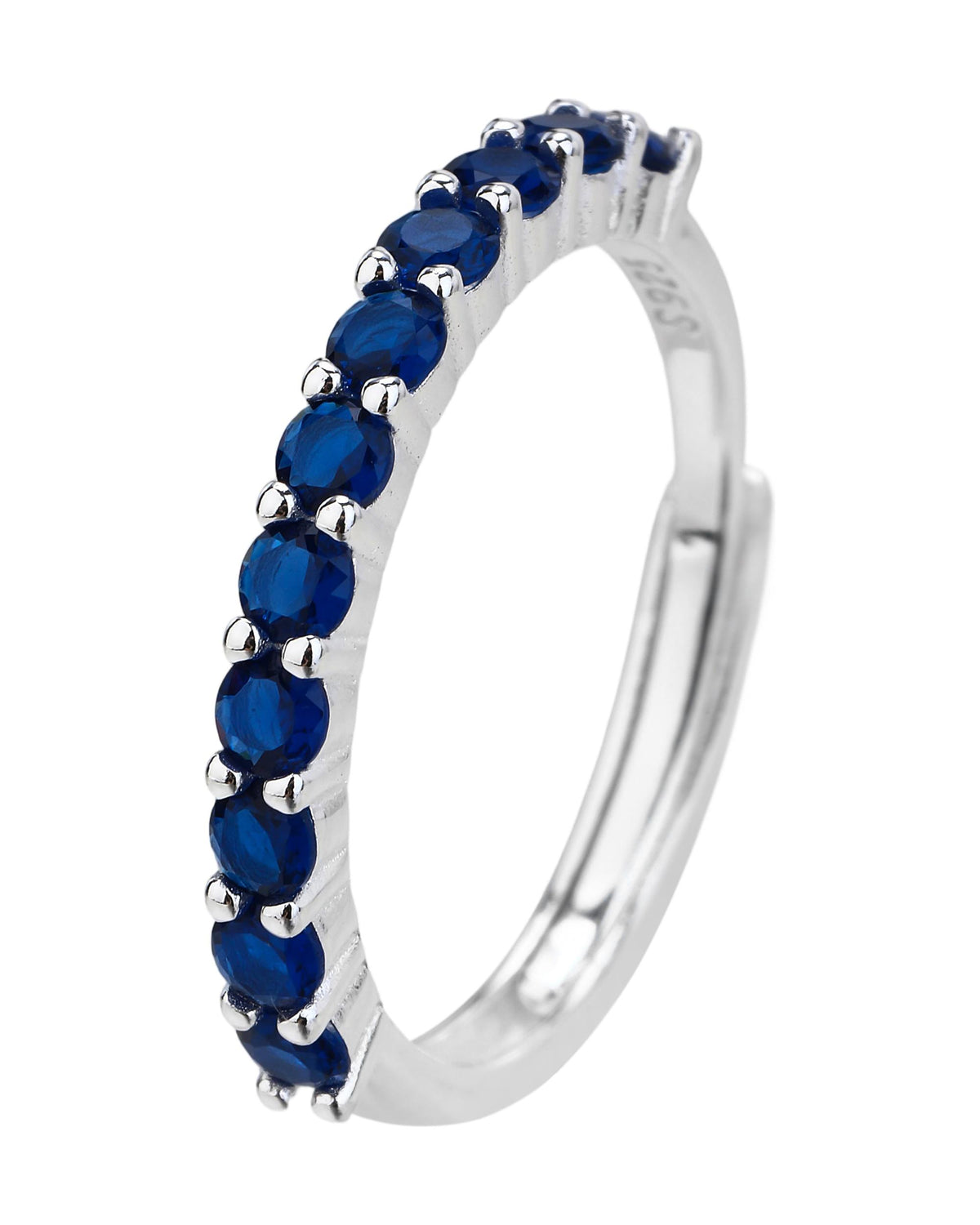 Anillo ajustable con circonias en plateado