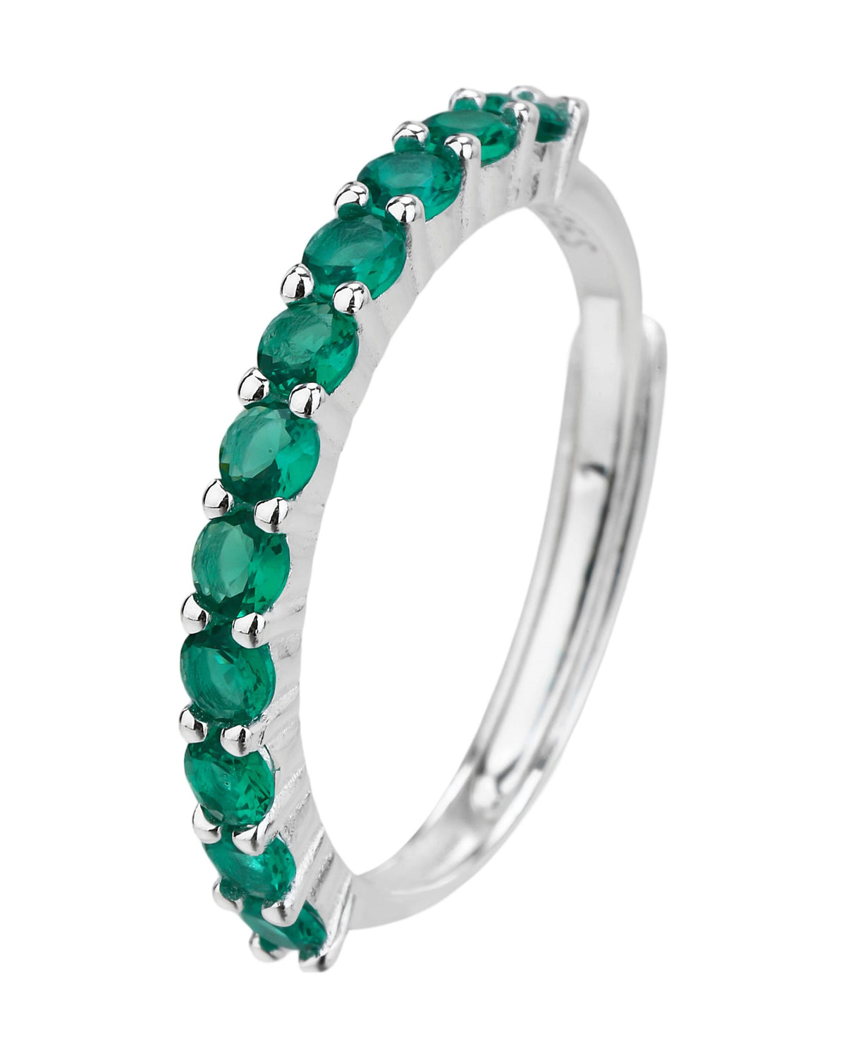 Anillo ajustable con circonias en plateado