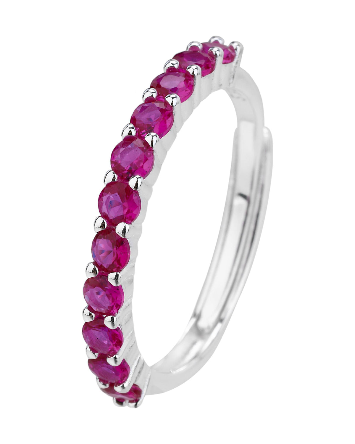 Anillo ajustable con circonias en plateado