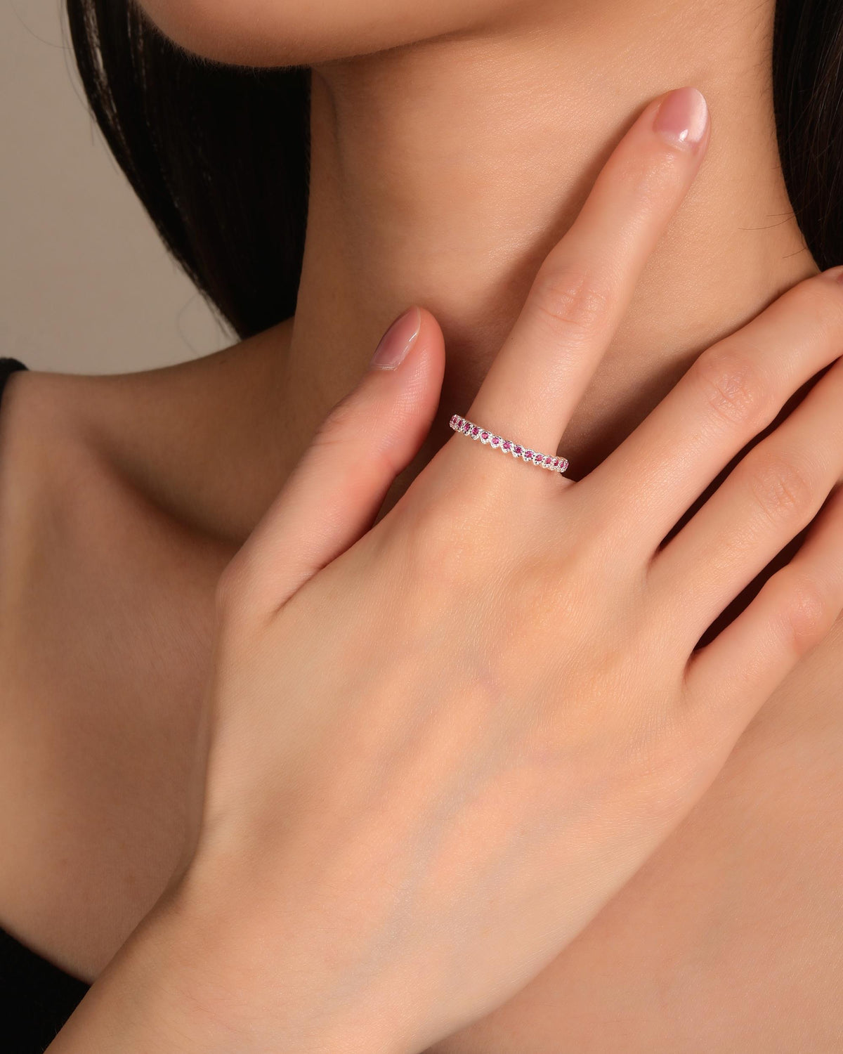 Churumbela ajustable con circonias redondas en plateado