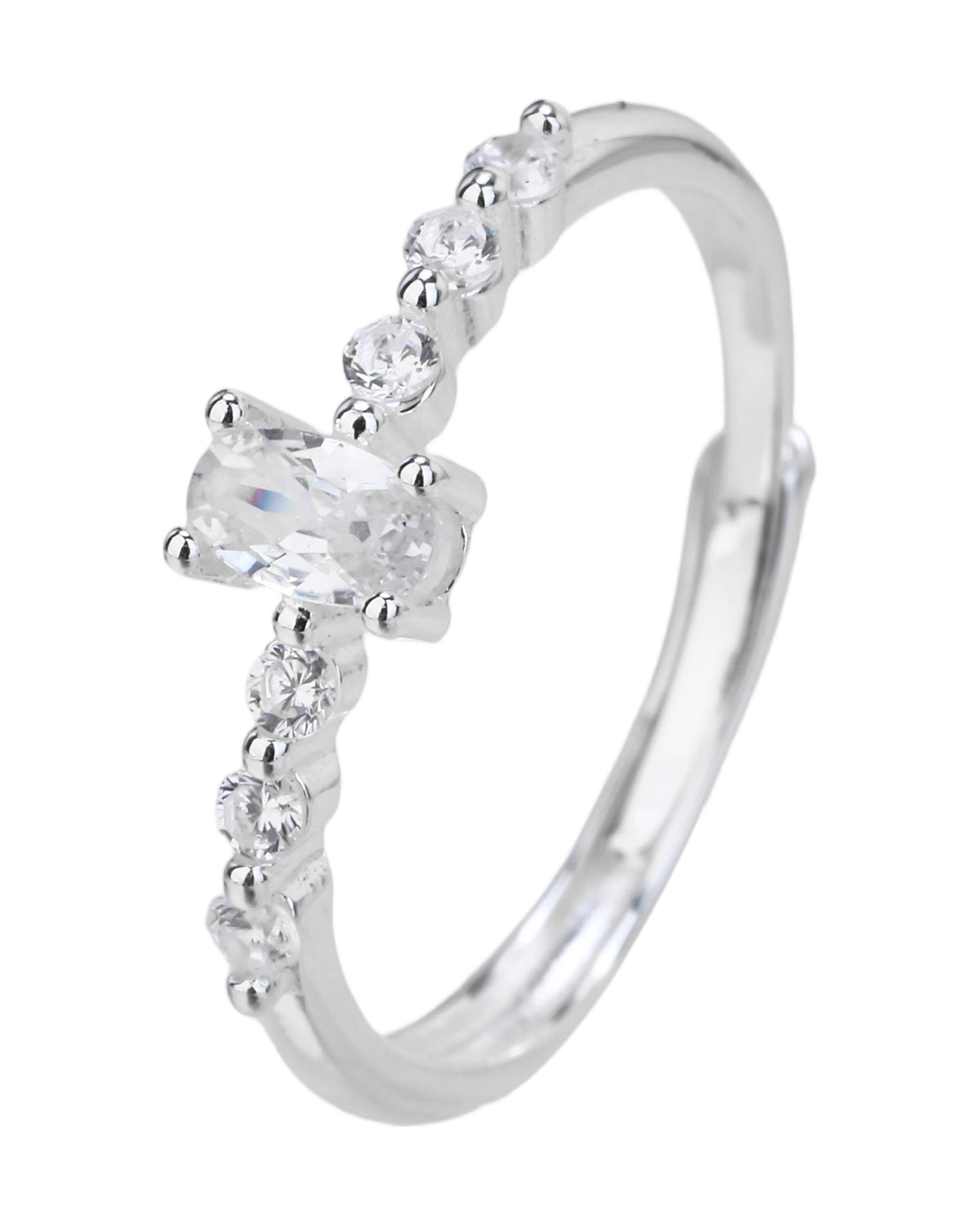 Anillo ajustable en plateado