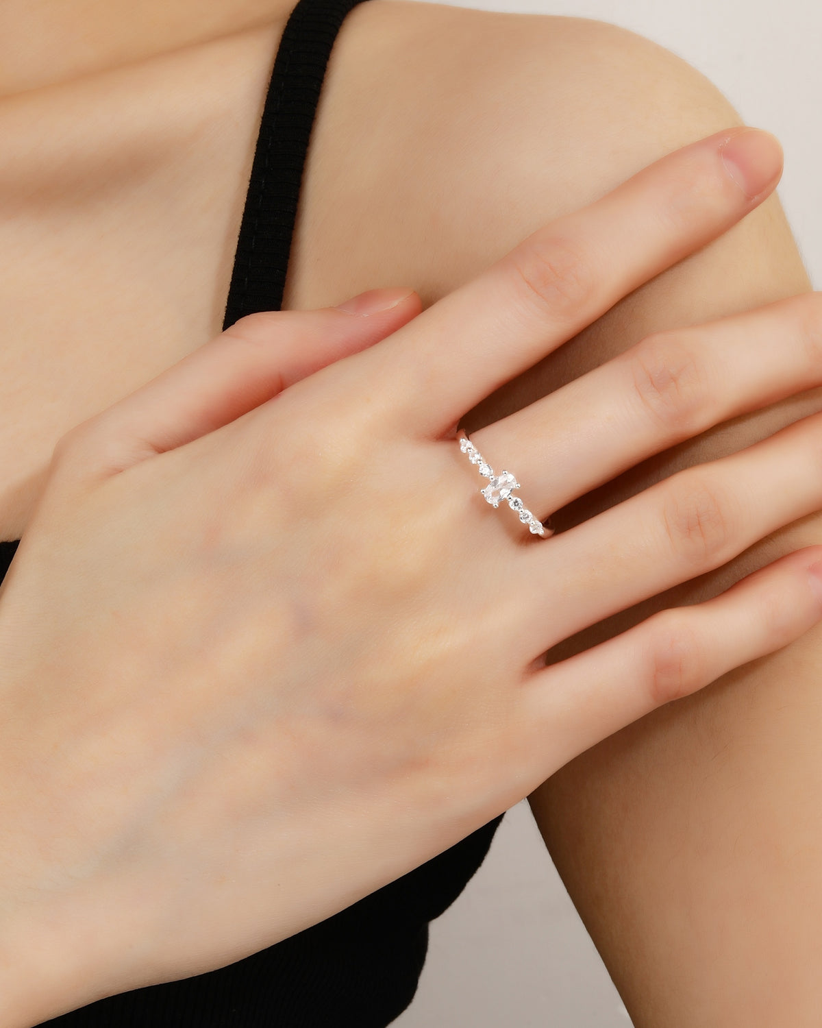 Anillo ajustable en plateado