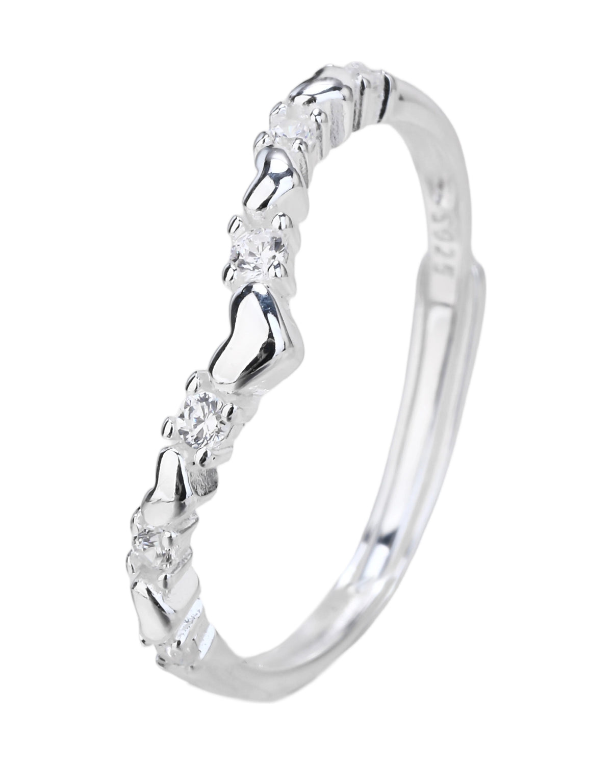 Anillo ajustable en plateado