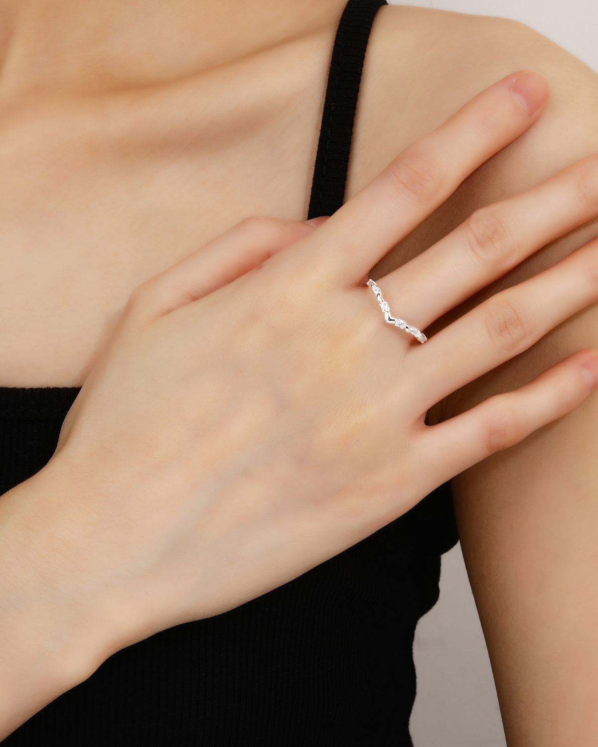 Anillo ajustable en plateado