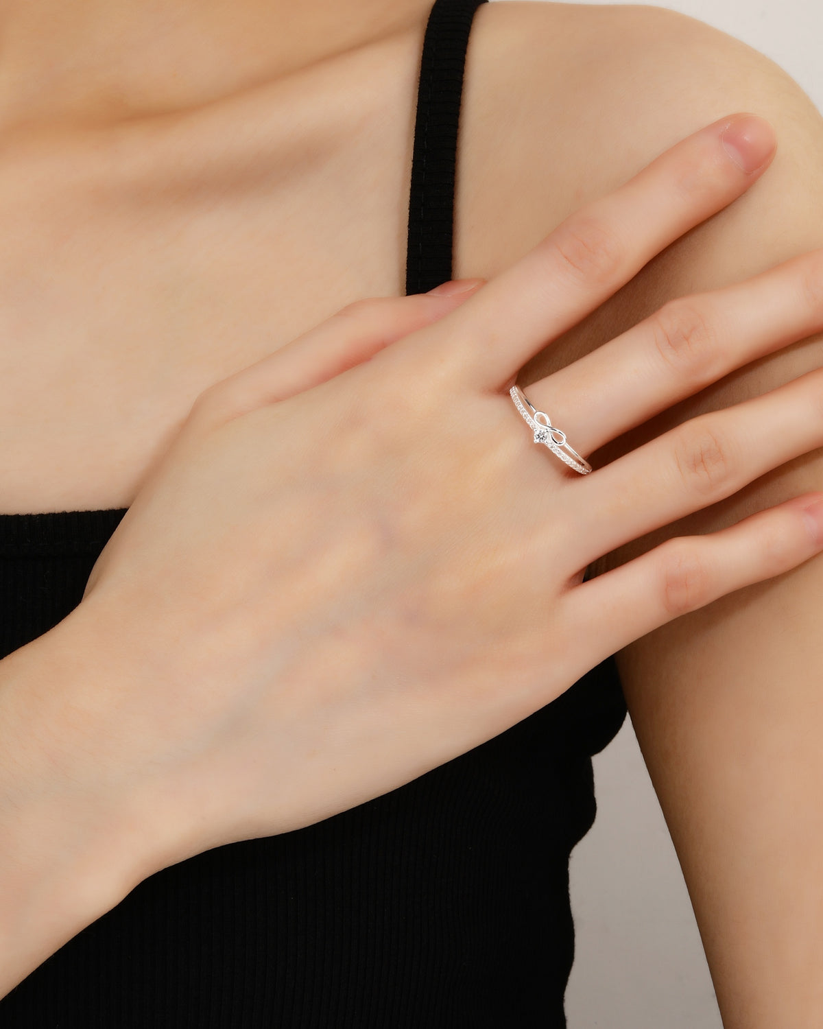Anillo ajustable en plateado