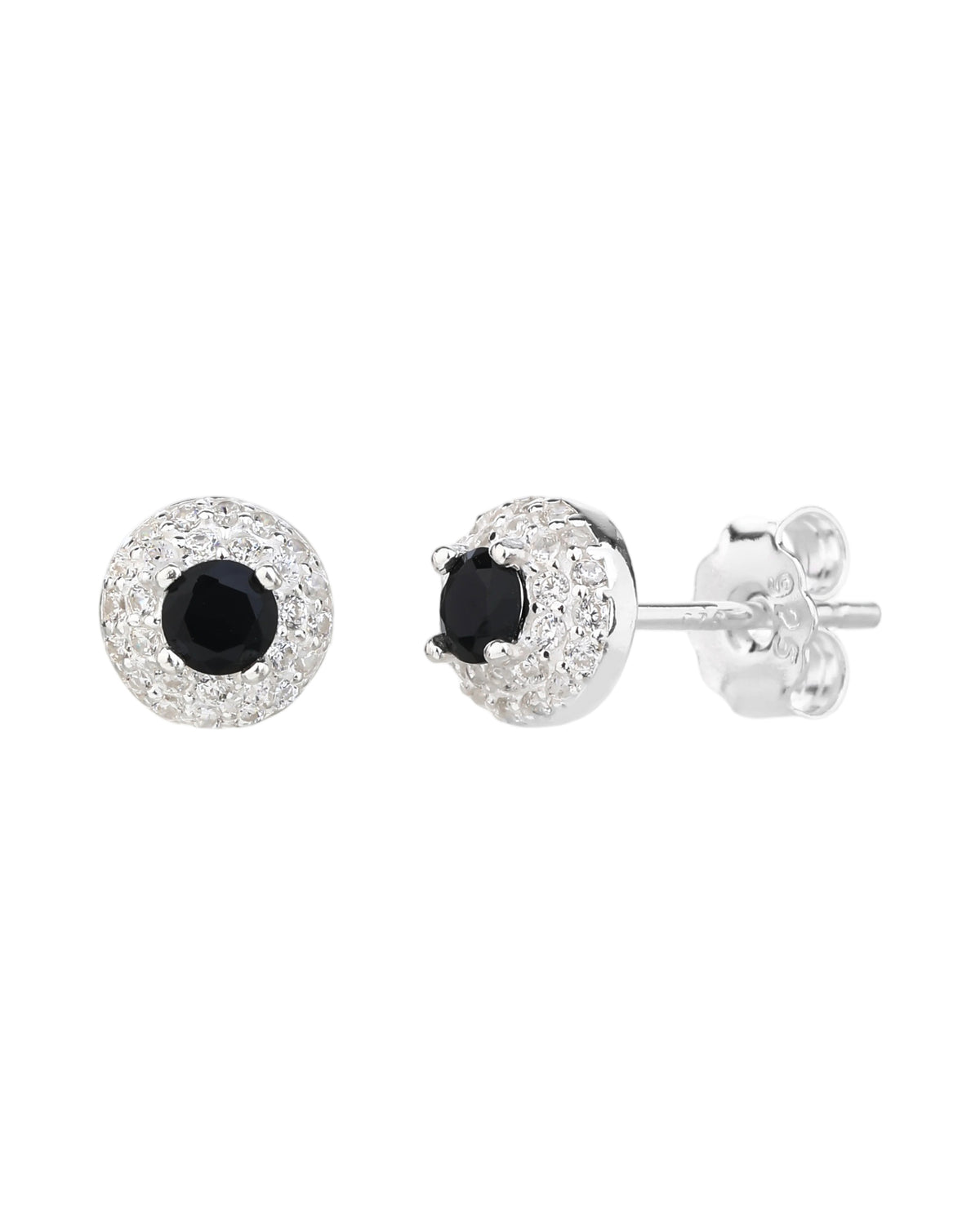 Arete halo con circonia redonda 7mm en plateado
