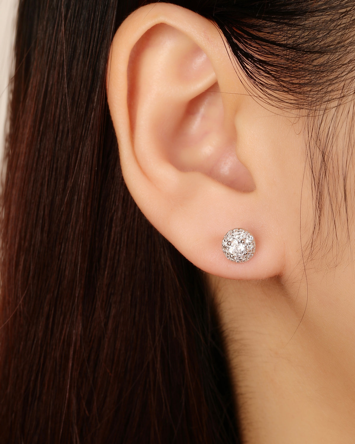 Arete halo con circonia redonda 7mm en rodizado