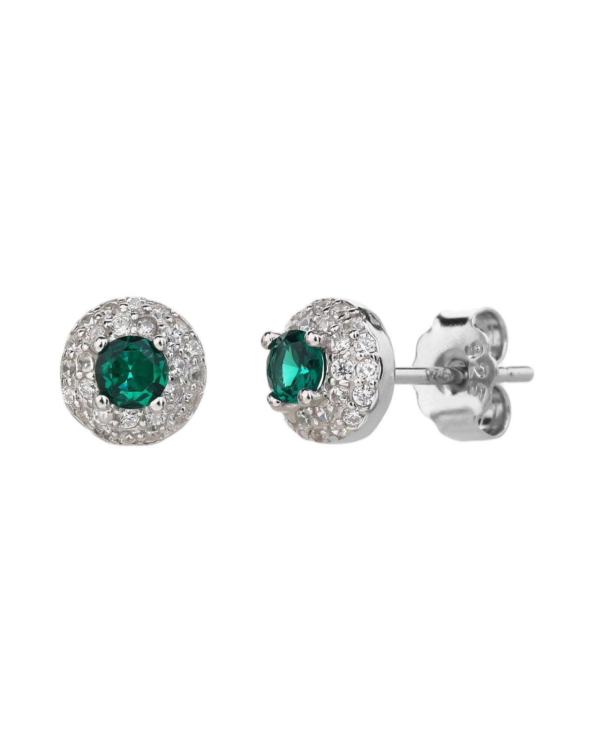 Arete halo con circonia redonda 7mm en rodizado