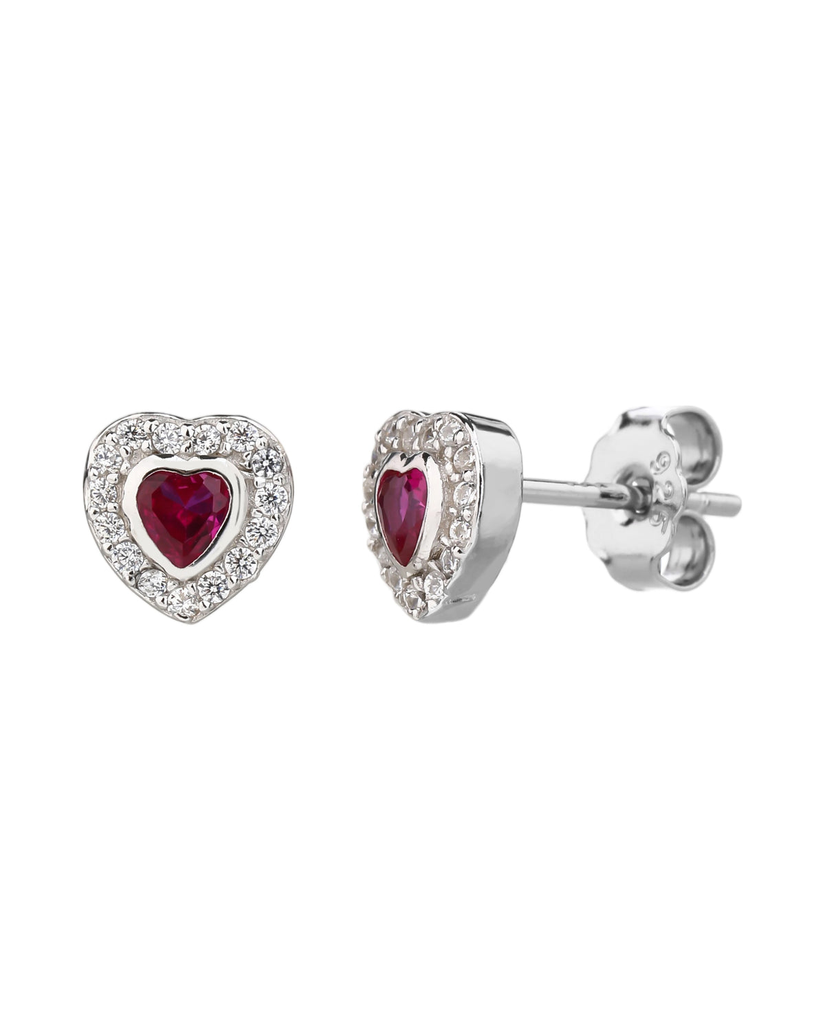 Broquel halo de corazón con circonia corazón central 7mm en rodizado