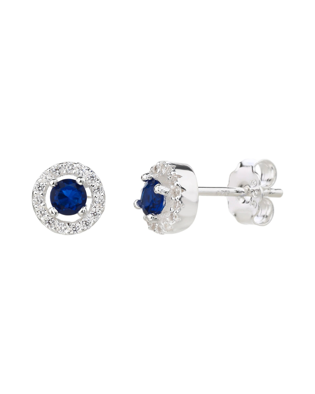 Arete halo redondo con circonia redonda 7mm en plateado
