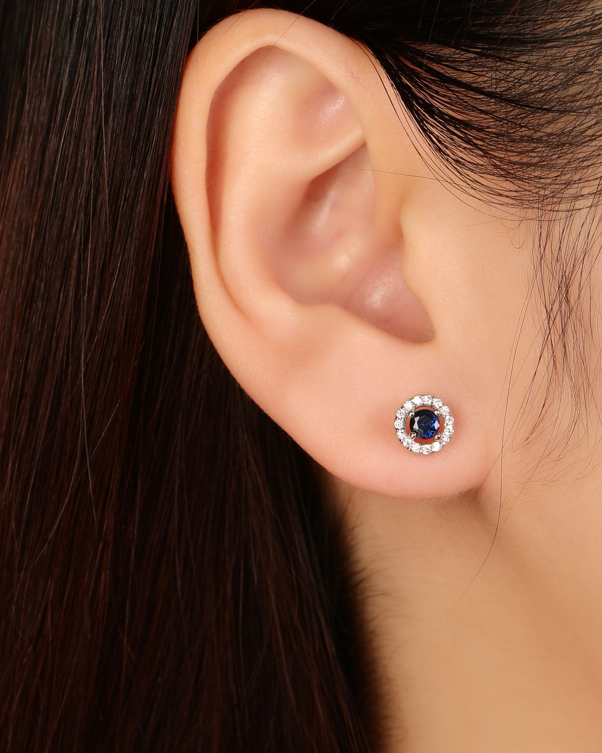 Arete halo redondo con circonia redonda 7mm en rodizado