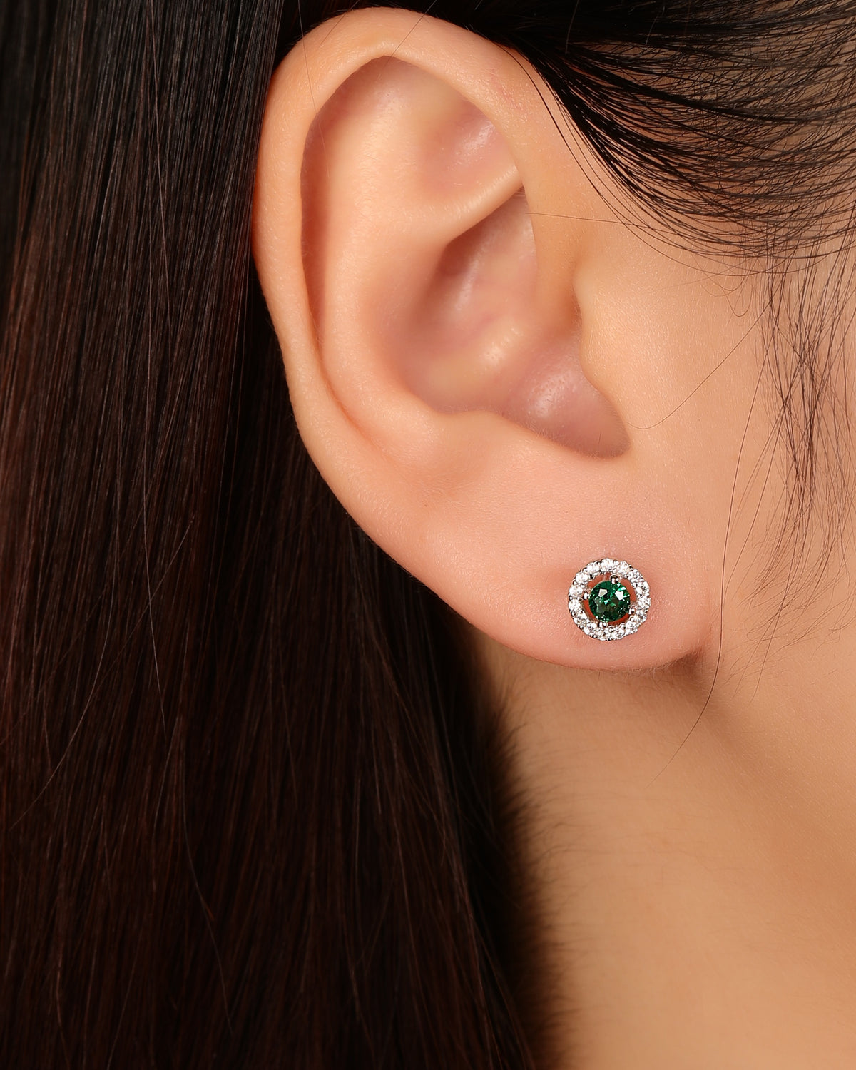 Arete halo redondo con circonia redonda 7mm en rodizado