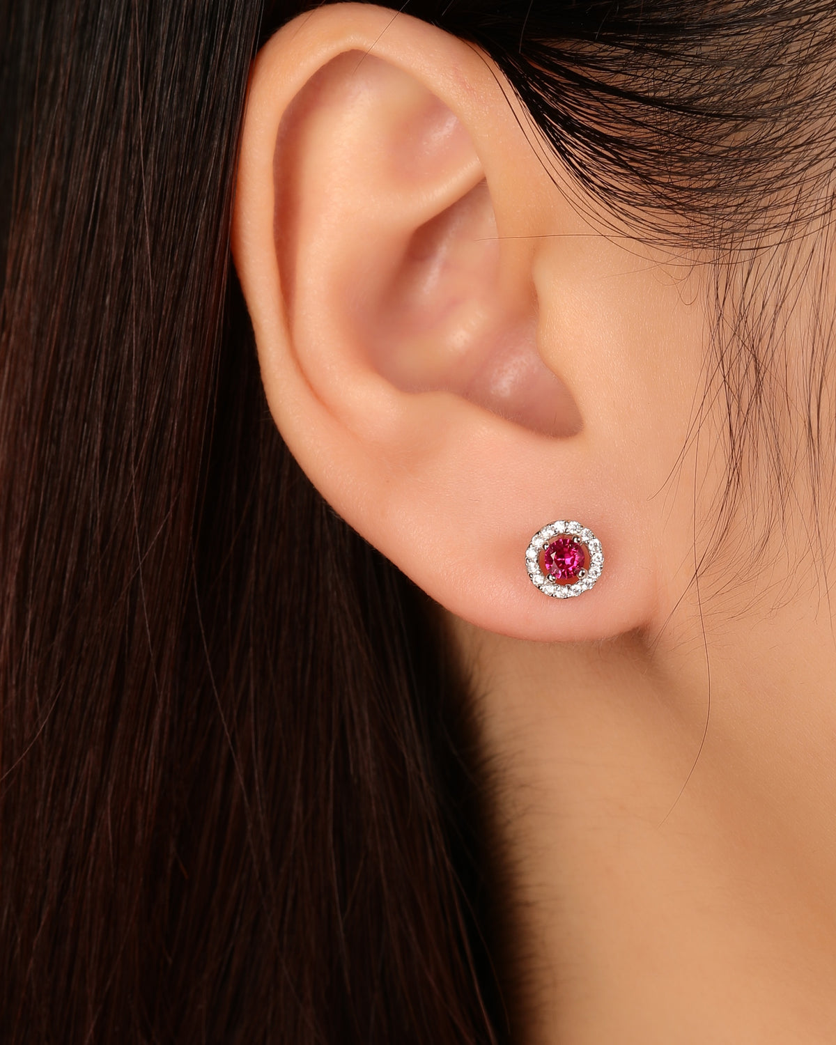 Arete halo redondo con circonia redonda 7mm en rodizado