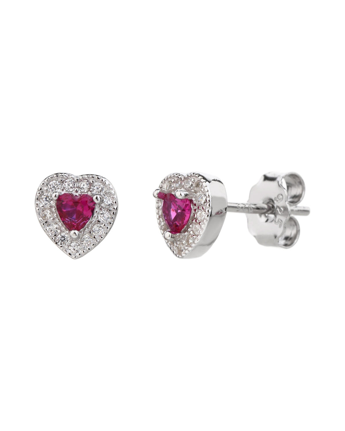 Broquel halo de corazón con circonia de corazón central 7mm en rodizado