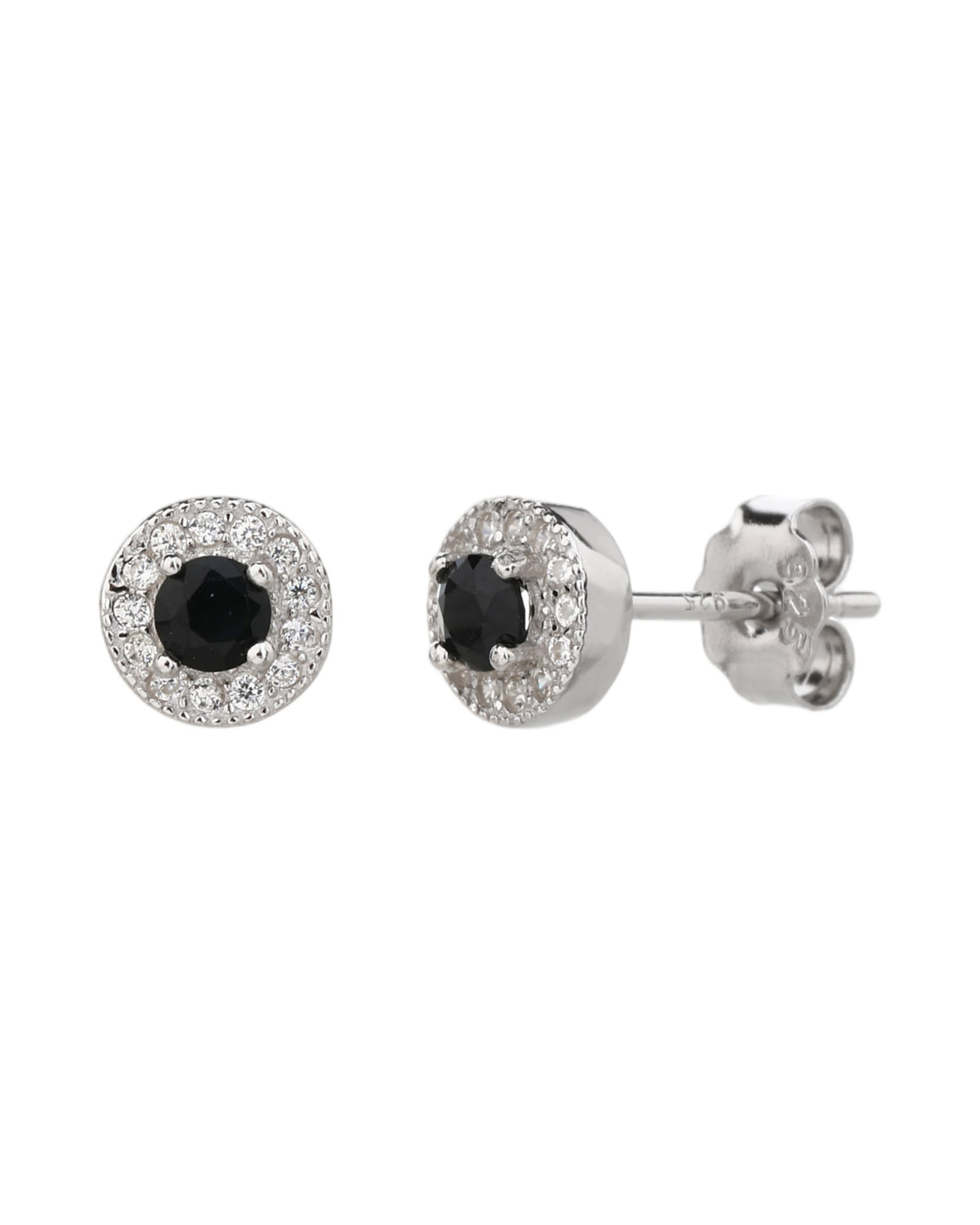 Arete halo con circonia central redonda 7mm en rodizado