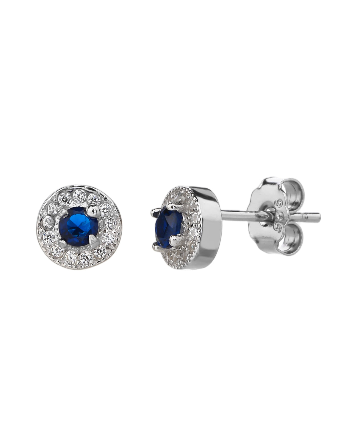 Arete halo con circonia central redonda 7mm en rodizado
