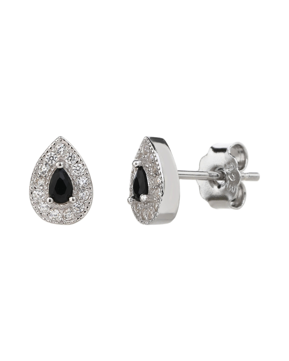 Arete halo gota con circonia gota central 8mm en rodizado