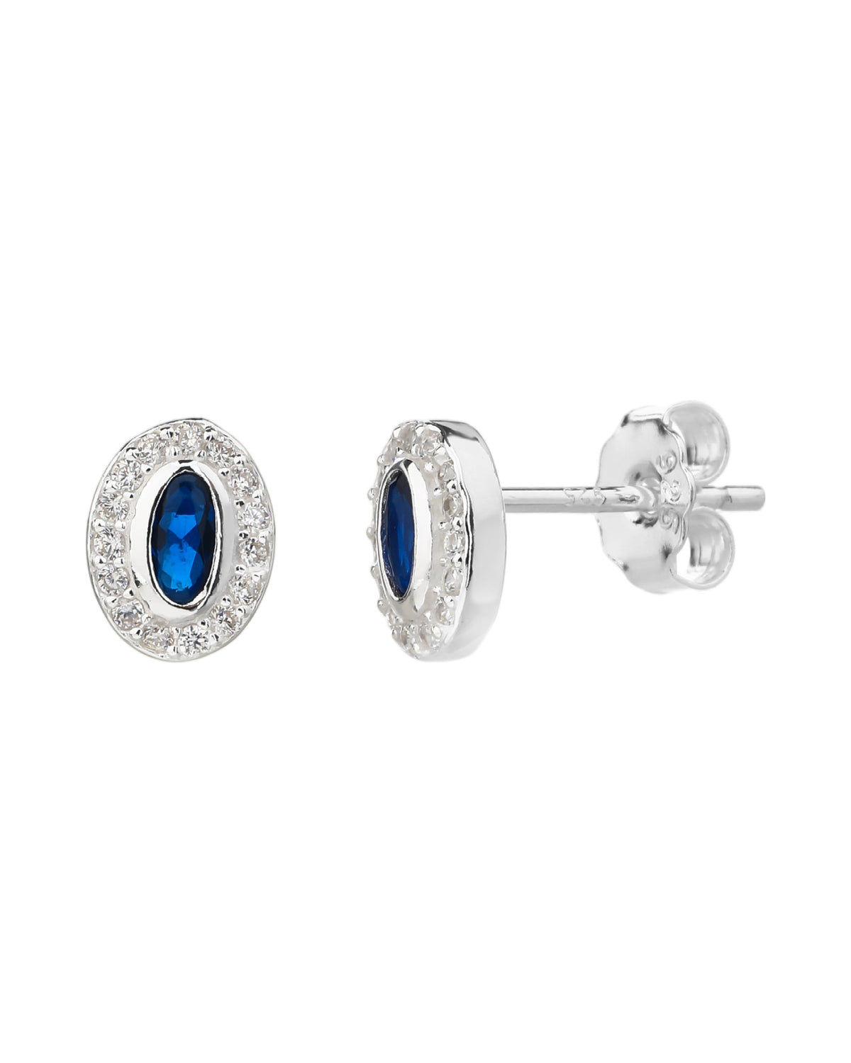 Arete halo ovalado con circonia oval 7mm en plateado