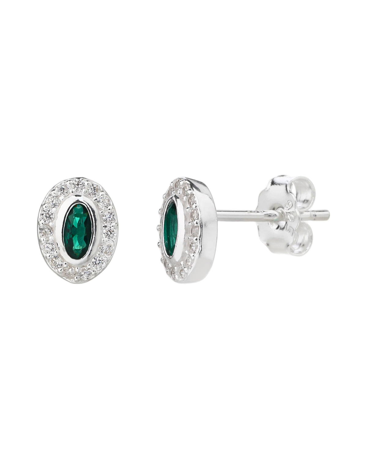 Arete halo ovalado con circonia oval 7mm en plateado