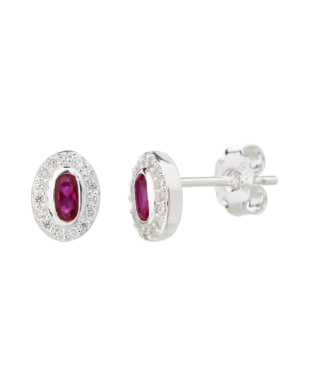 Arete halo ovalado con circonia oval 7mm en plateado