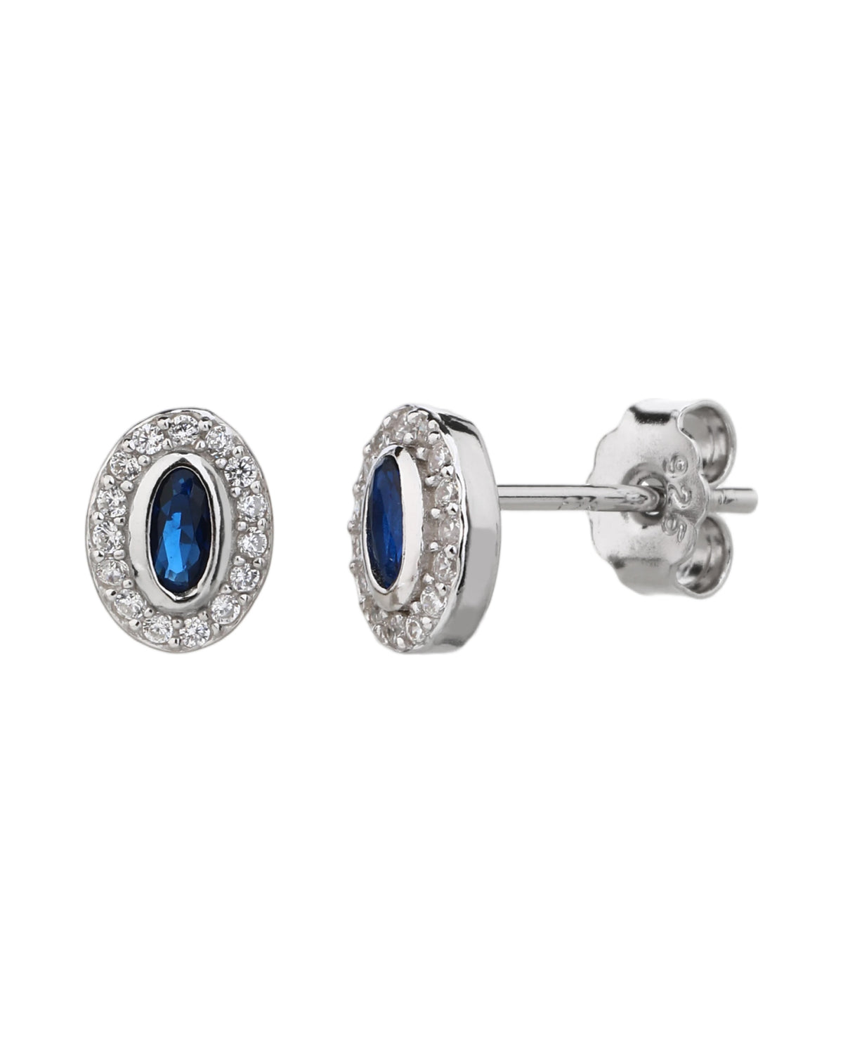 Arete halo ovalado con circonia oval 7mm en rodizado