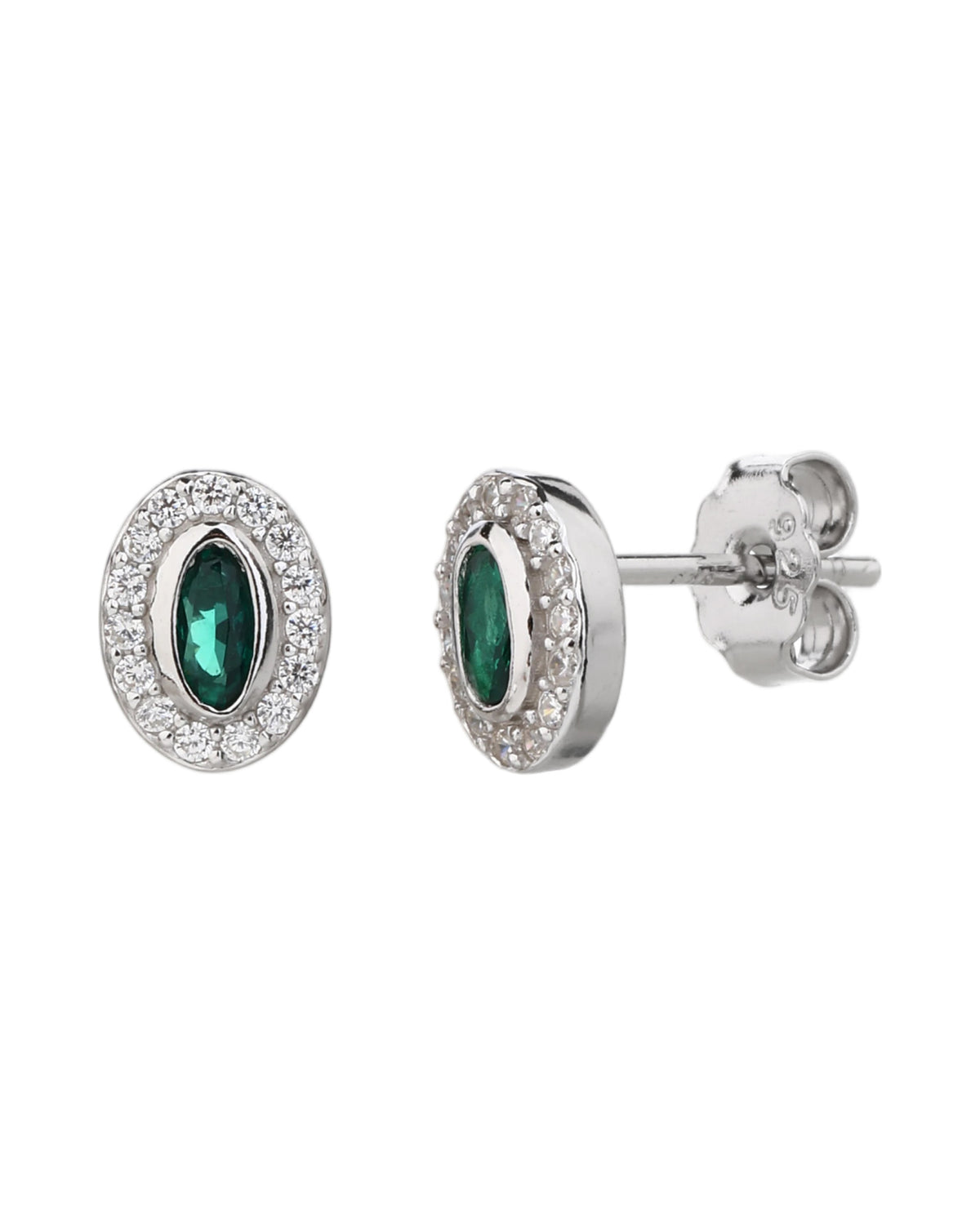 Arete halo ovalado con circonia oval 7mm en rodizado