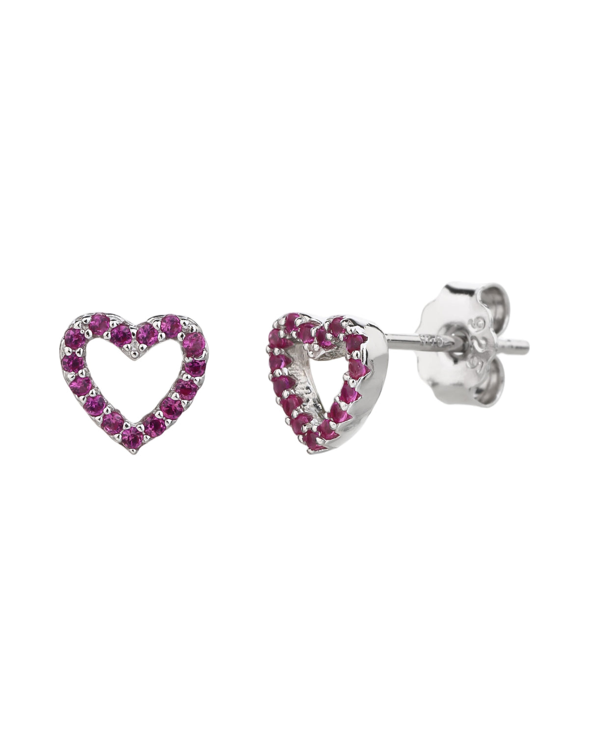 Broquel de silueta corazón con circonias 6mm en rodizado