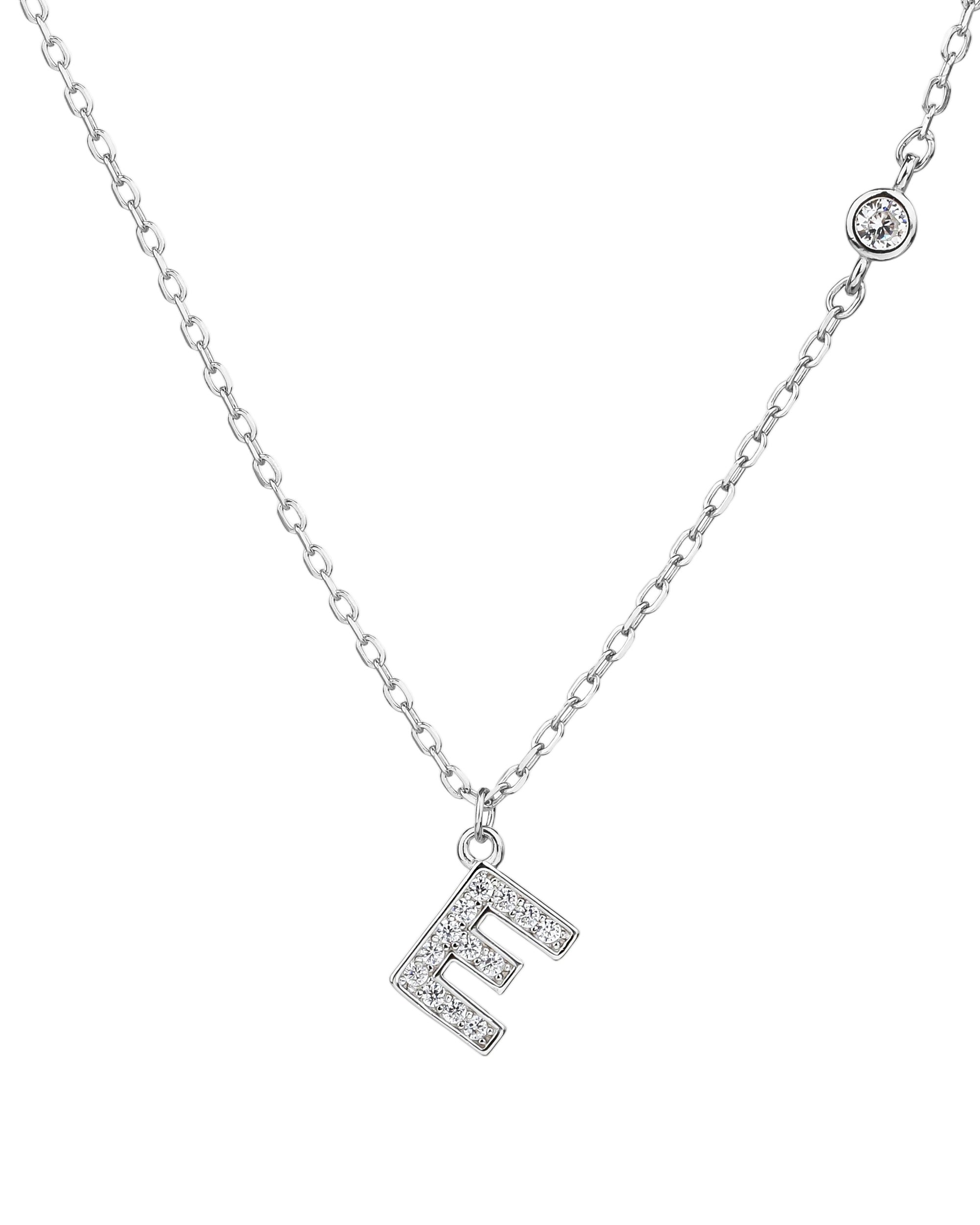 Collar con letra a bisel liso con circonias blanca 45+5cm en rodizado