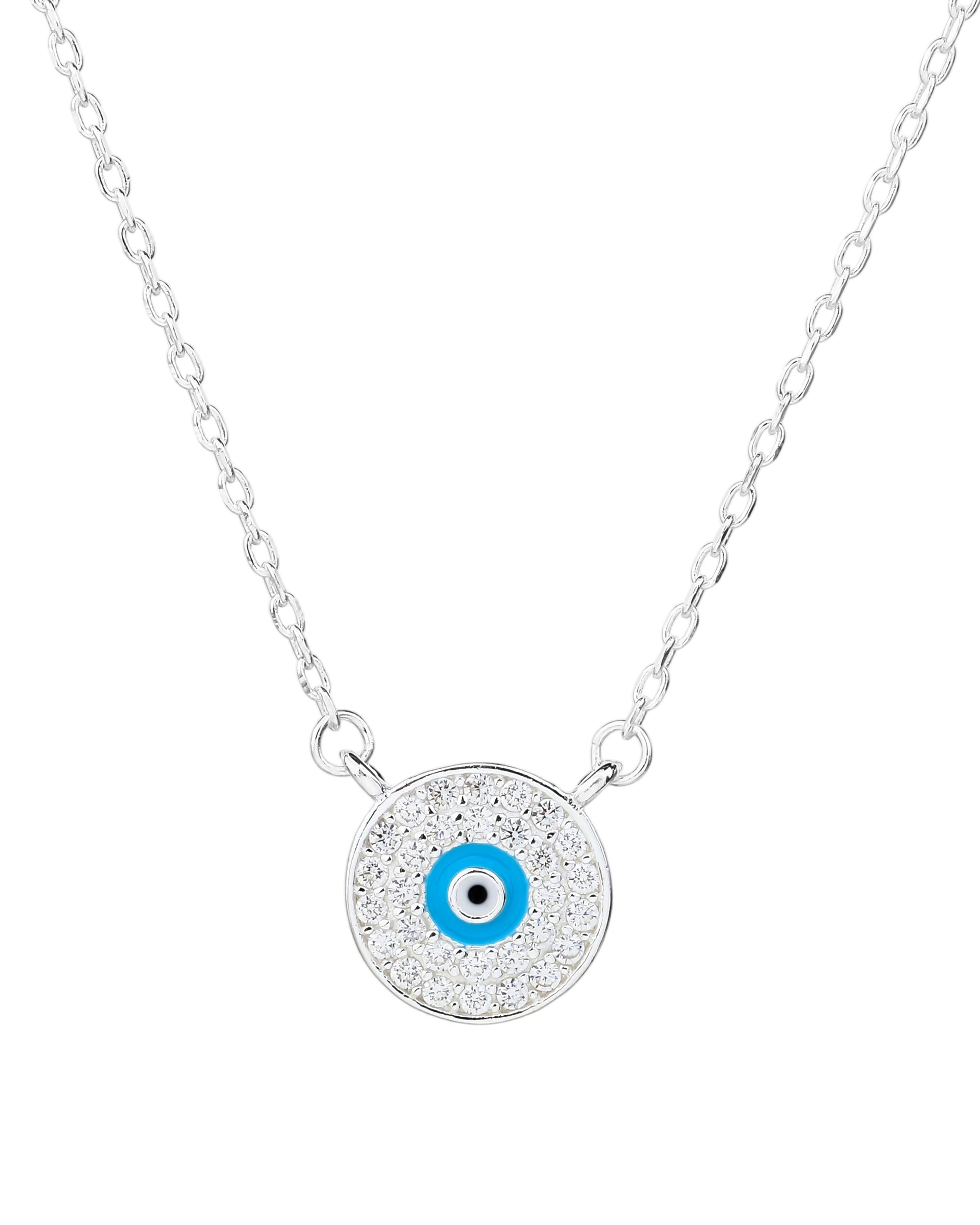 Collar sencillo con ojitos 45+5cm en plateado