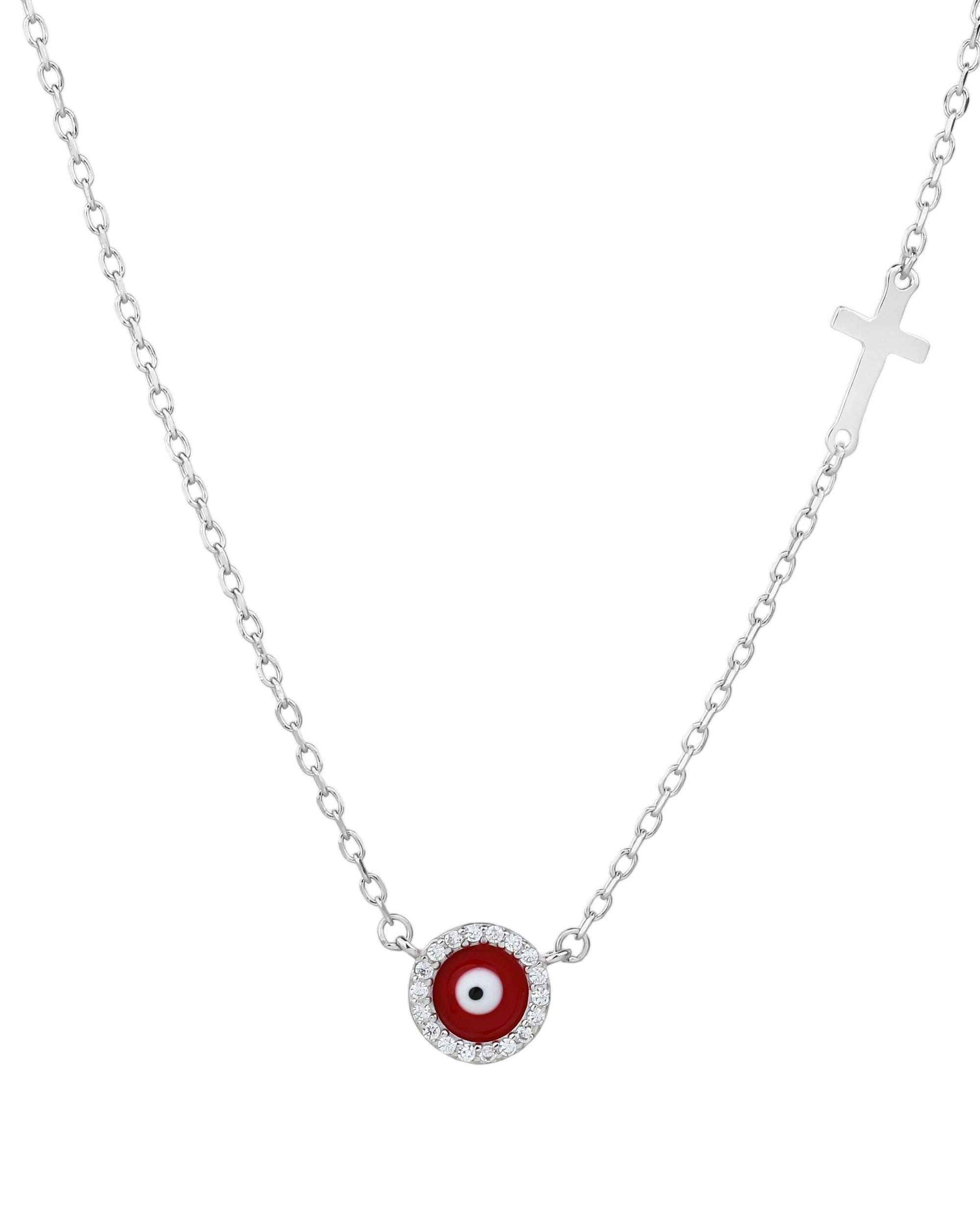 Collar sencillo de corazones con circonia blanca 45+5cm en rodizado
