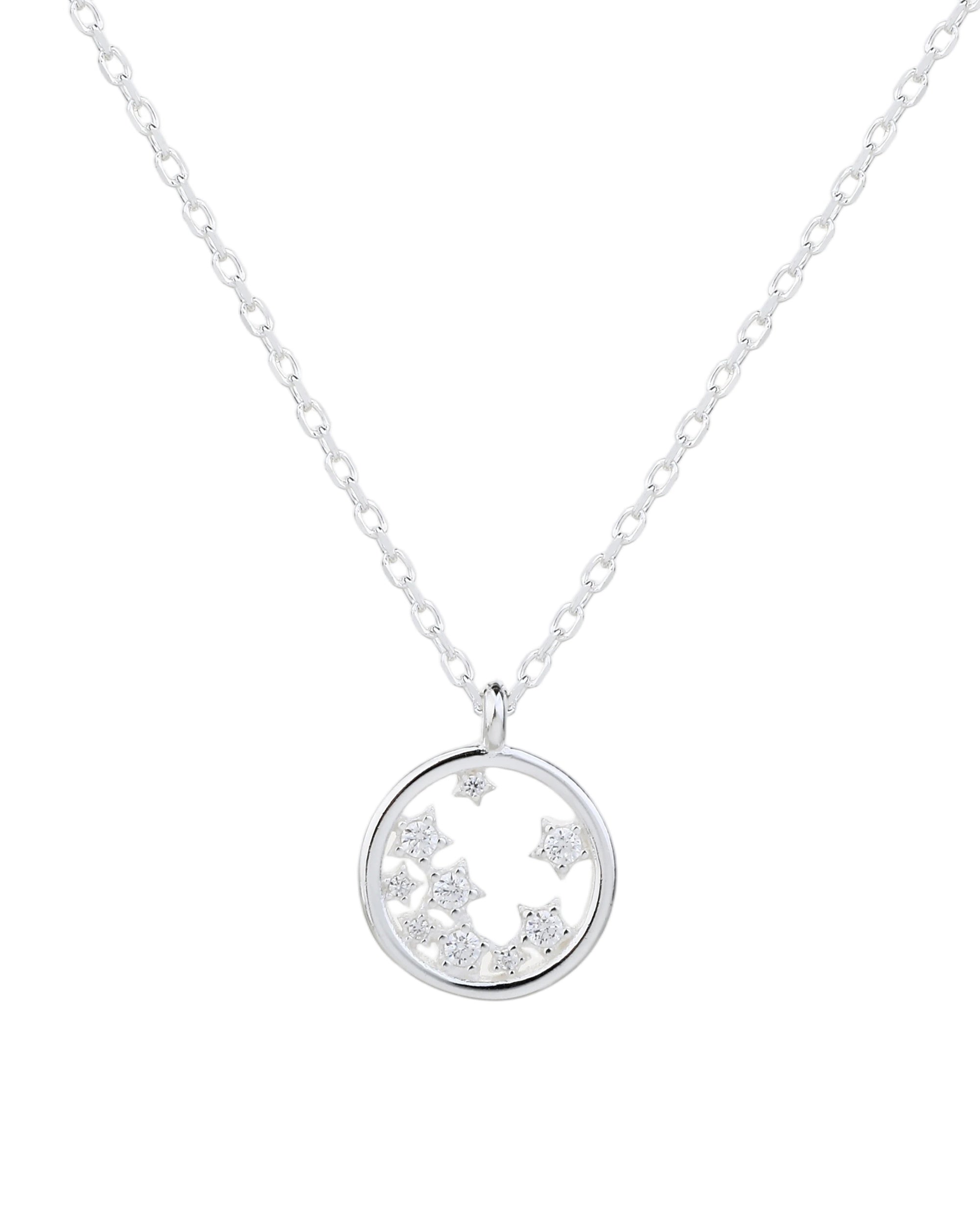 Collar sencillo de estrellas con circonia blanca 45+5cm en plateado
