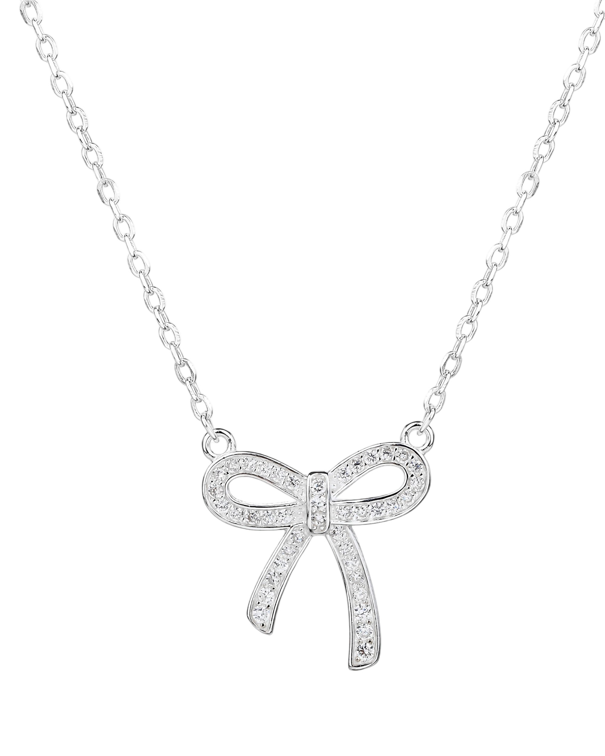 Collar sencillo de moi±o con circonias blanca 45+5cm en plateado