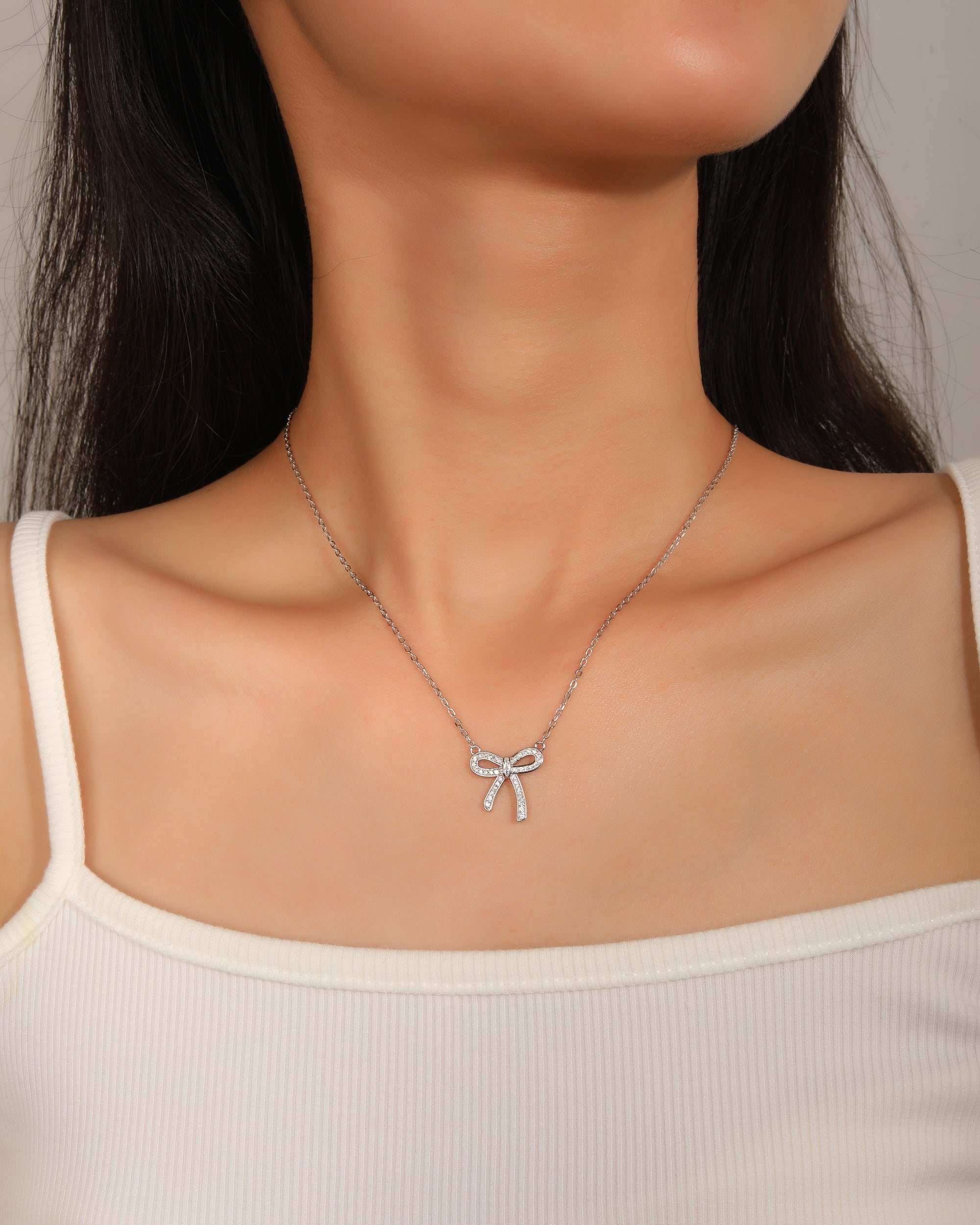 Collar sencillo de moi±o con circonias blanca 45+5cm en rodizado