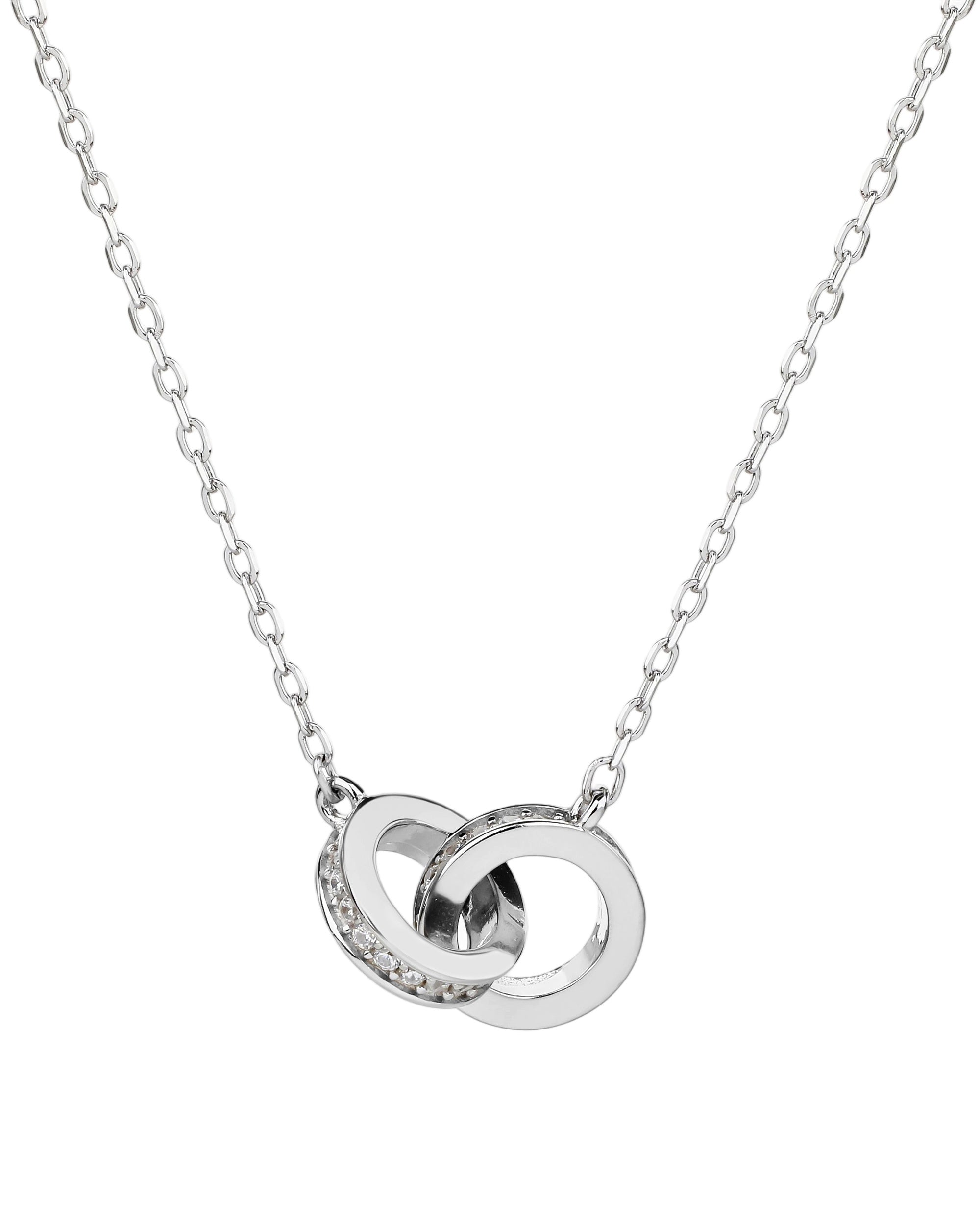 Collar sencillo de aros con circonias blanca 45+5cm en rodizado