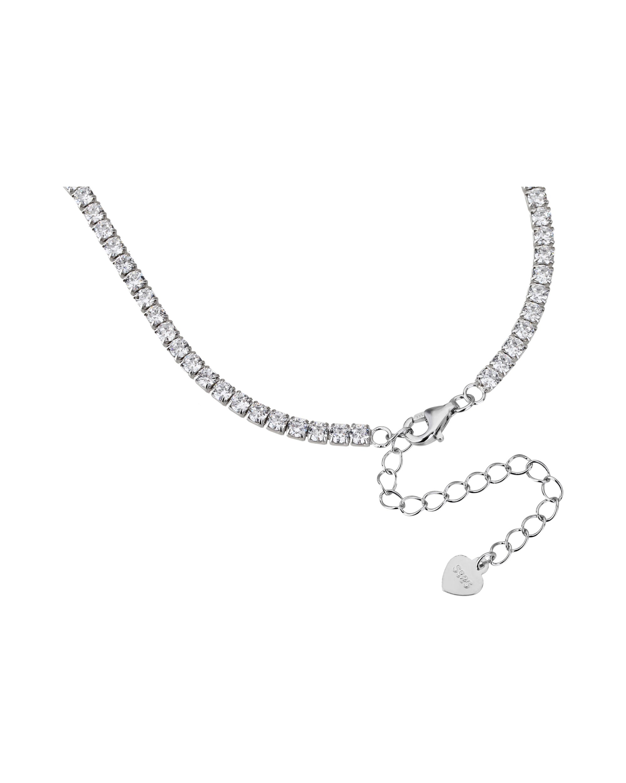 Collar de tenis 2.5mm con circonia blanca 40+5cm en rodizado