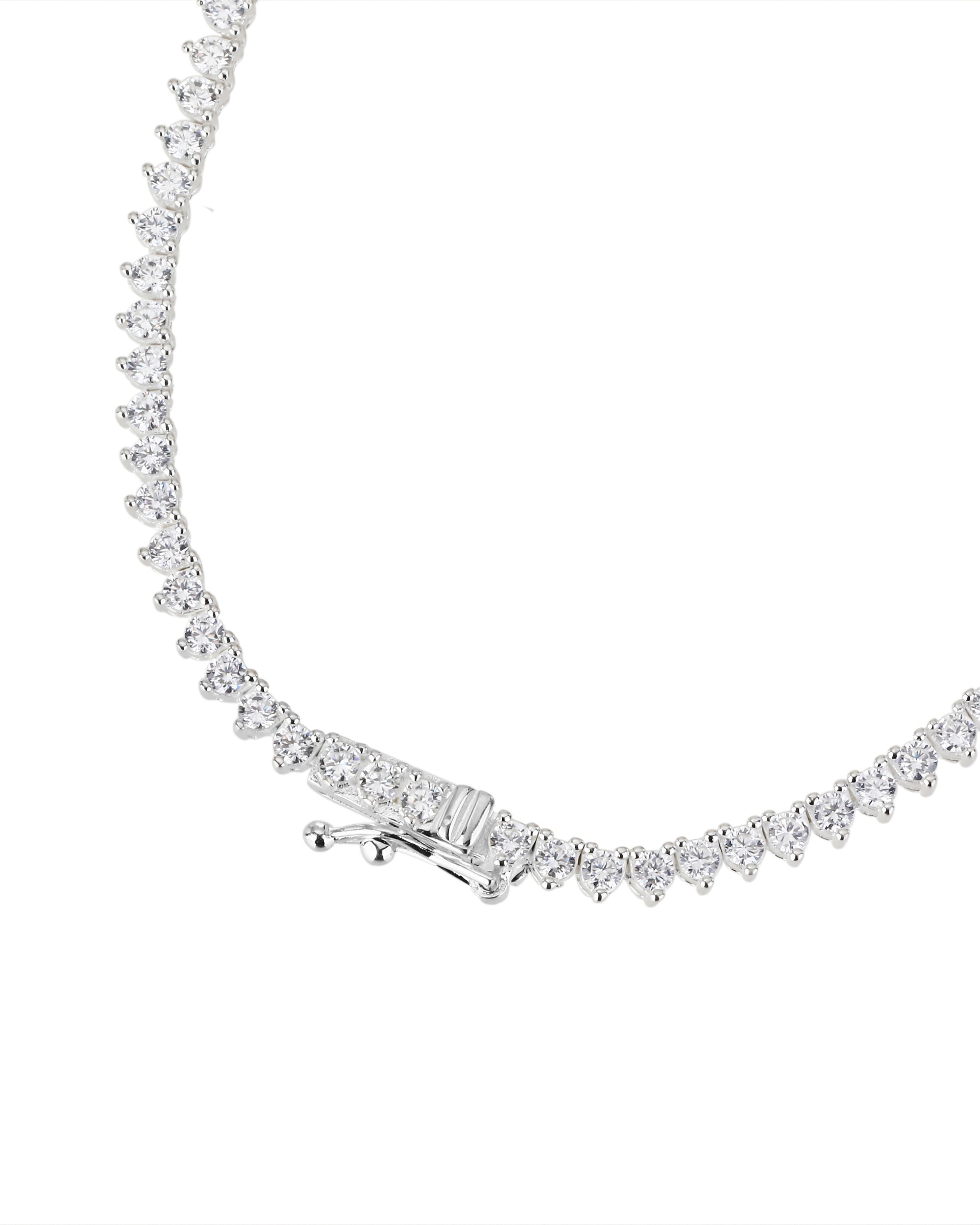 Collar tipo tenis 2mm con circonias blanca 42cm en plateado
