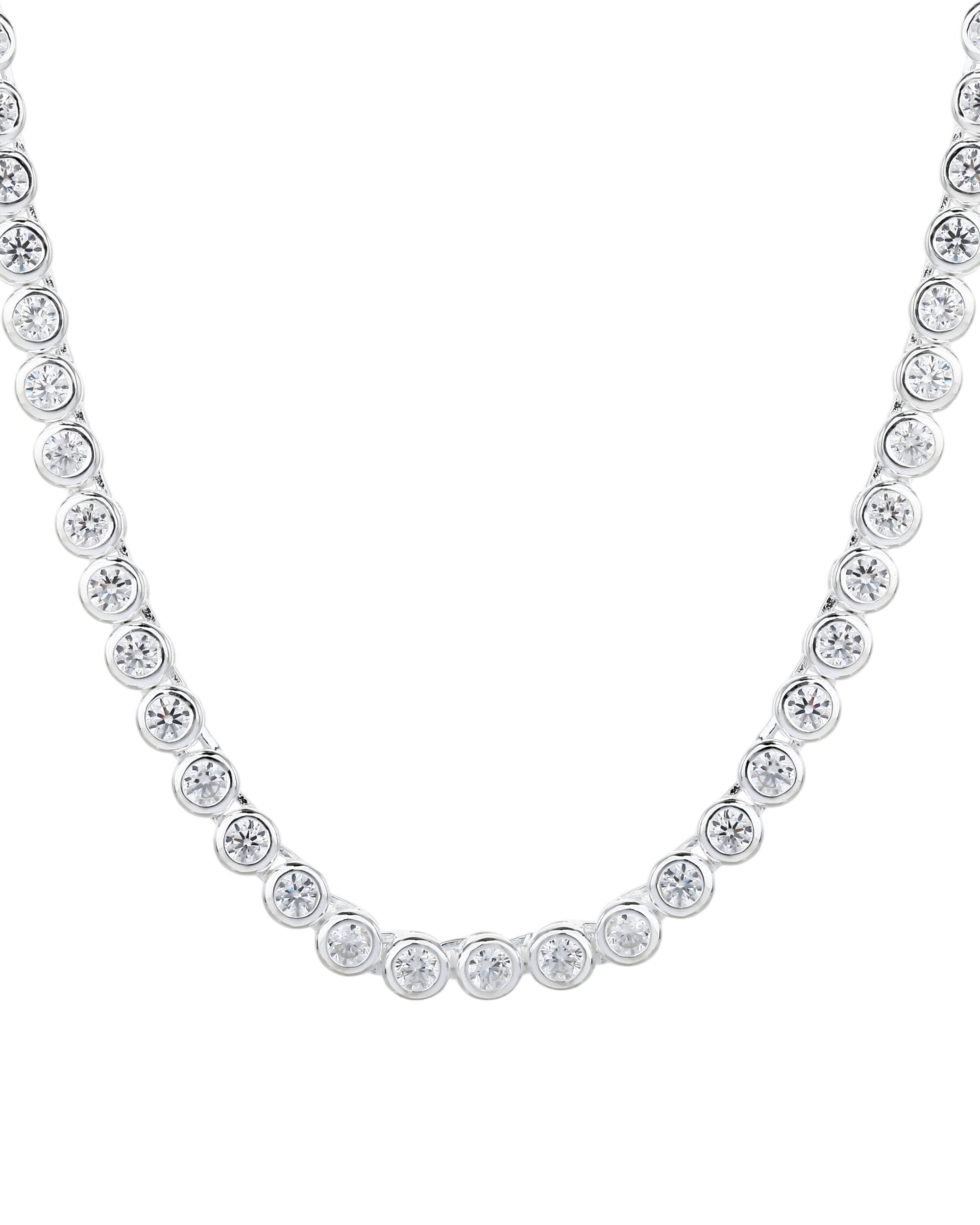 Collar tipo tenis 2mm con circonia blanca 42cm en plateado
