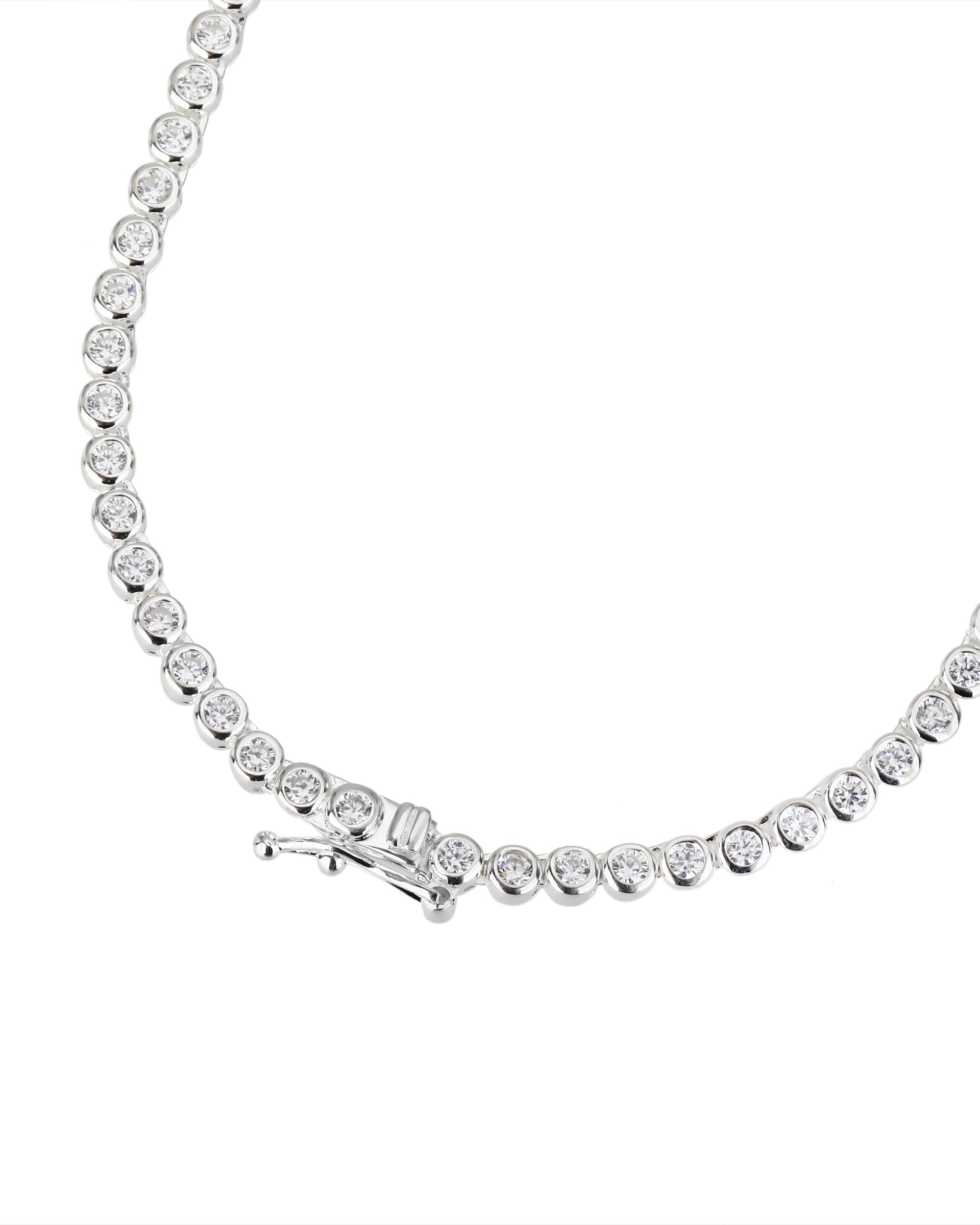 Collar tipo tenis 2mm con circonia blanca 42cm en plateado
